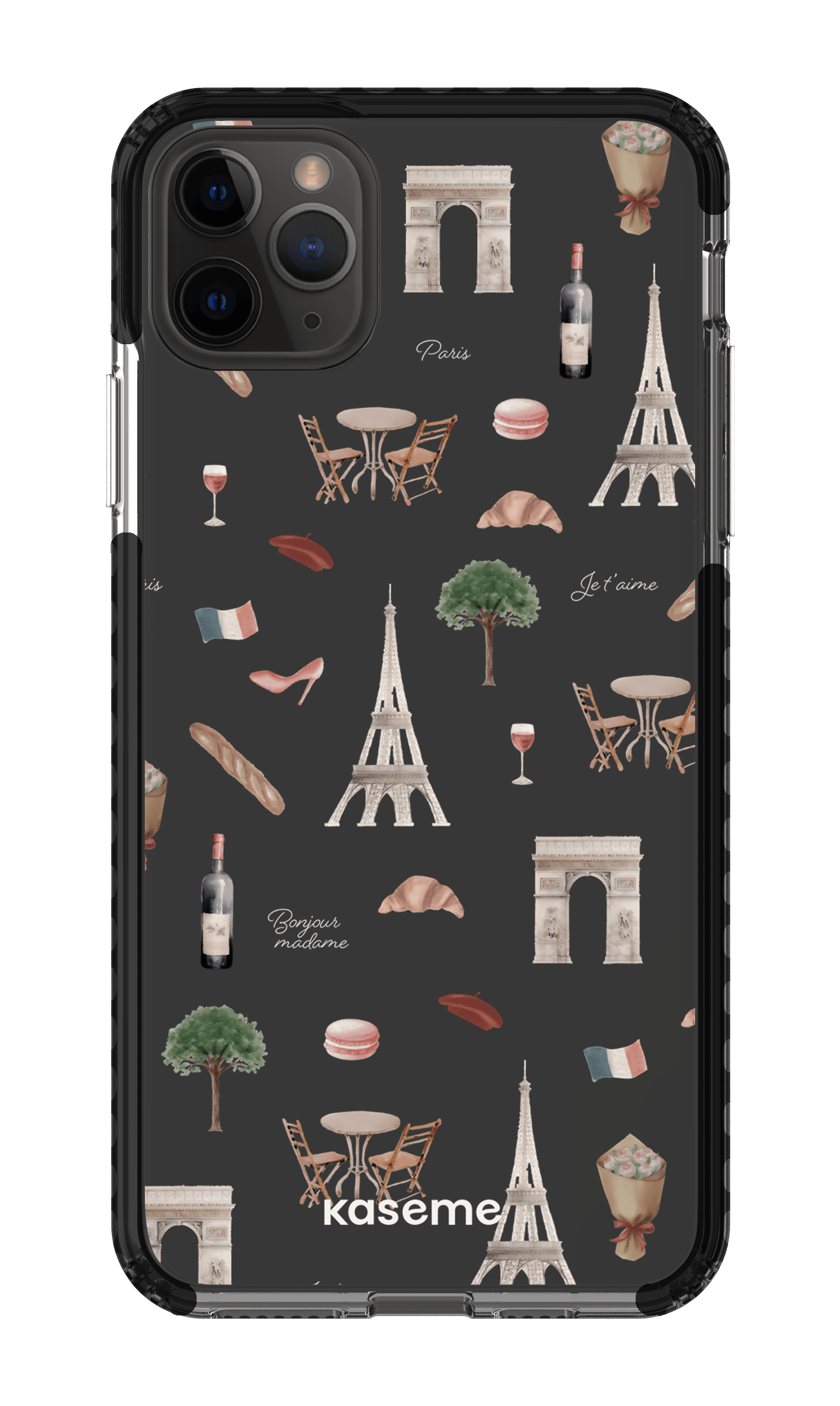 iPhone 11 Pro Max Clear Case - Black Je t'aime Paris Clear Case -