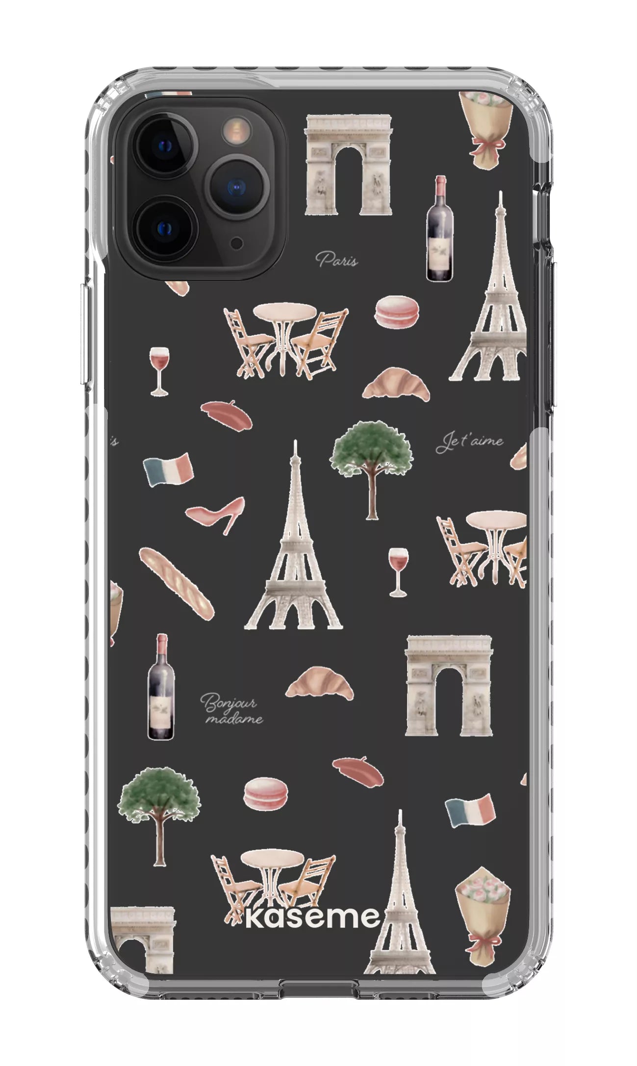 iPhone 11 Pro Max Clear Case - White Je t'aime Paris Clear Case -