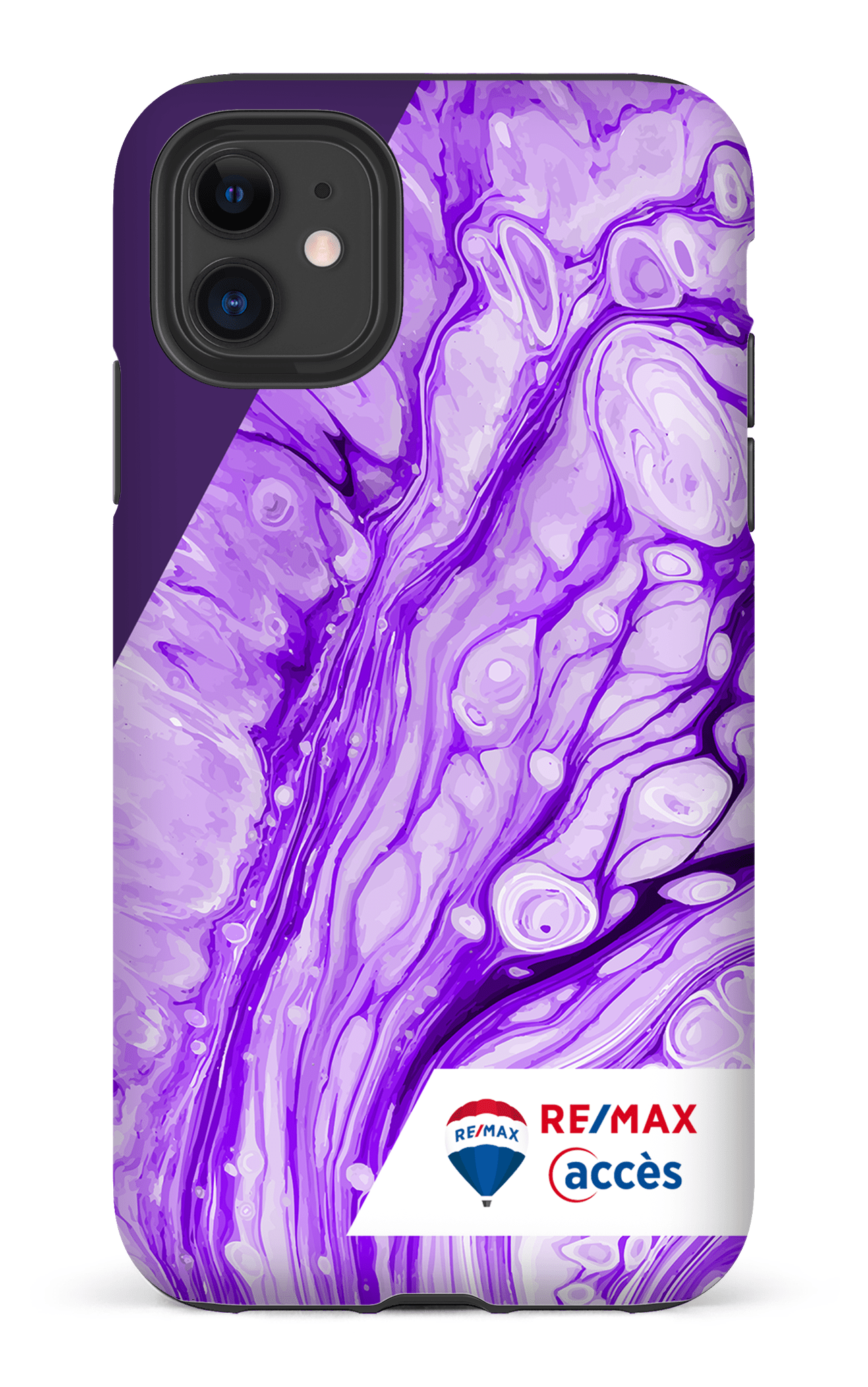 iPhone 11 Tough Matte Peinture marbrée claire violette -
