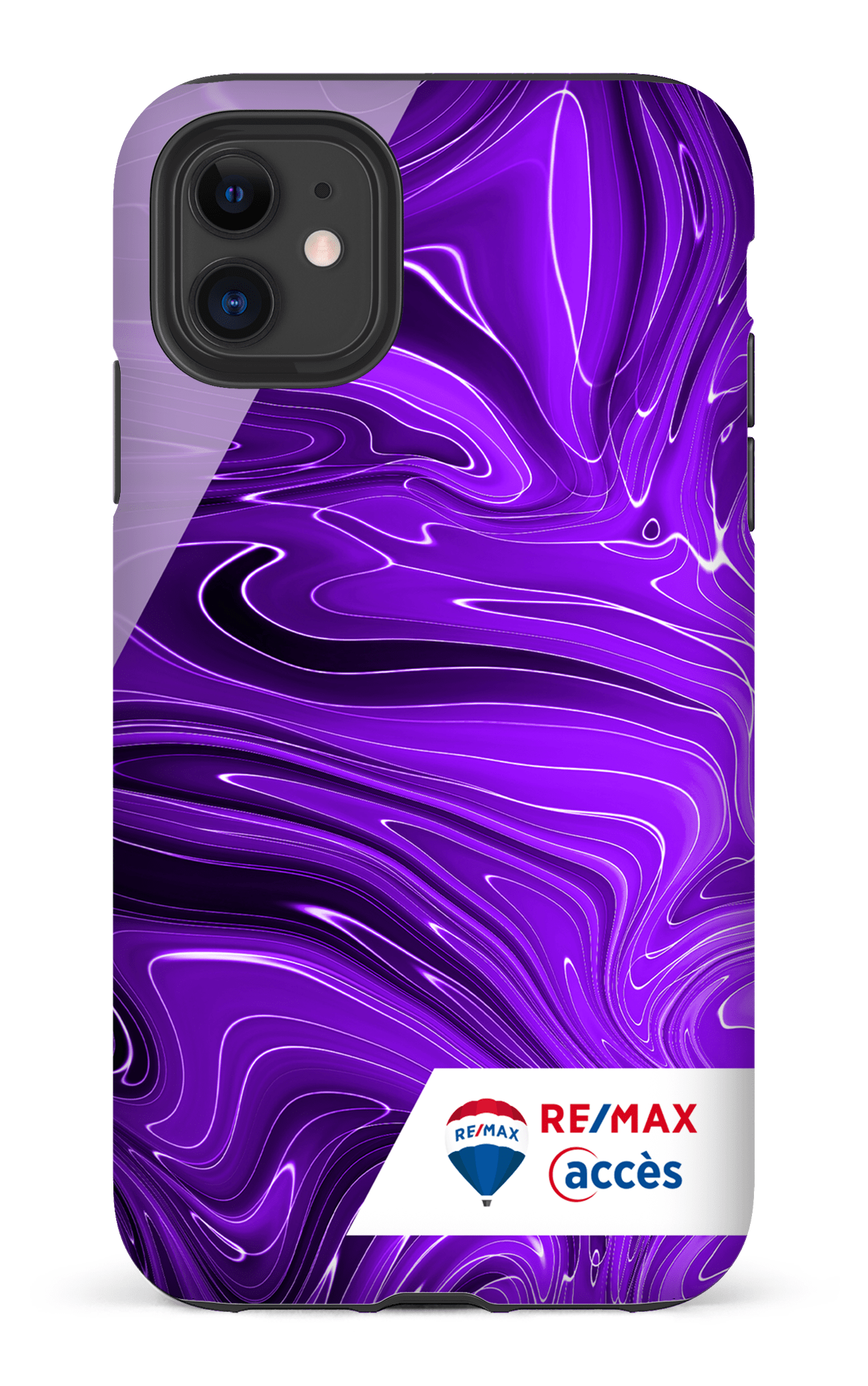 iPhone 11 Tough Matte Peinture marbrée sombre violette -