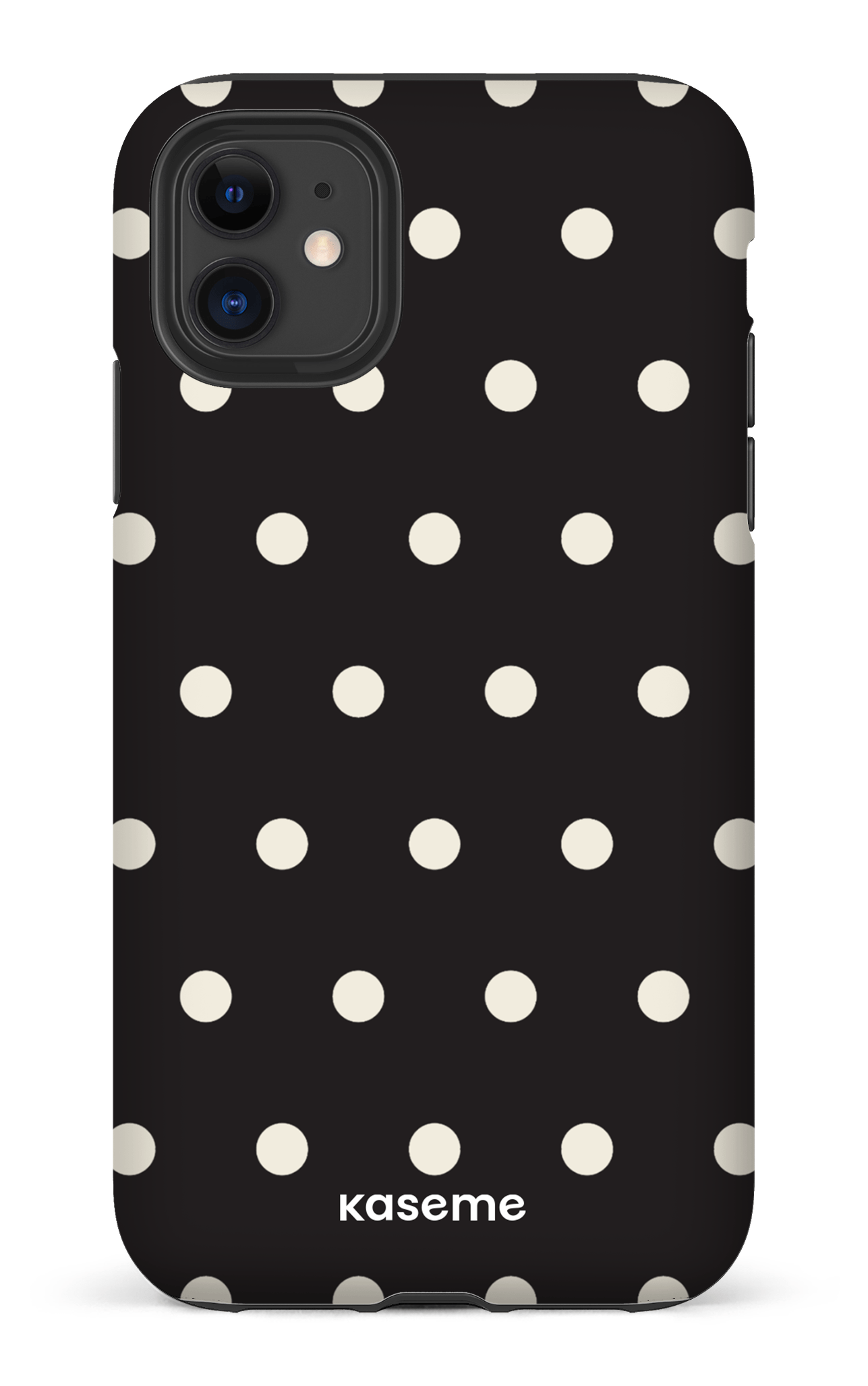 iPhone 11 Tough Matte Polka Black -