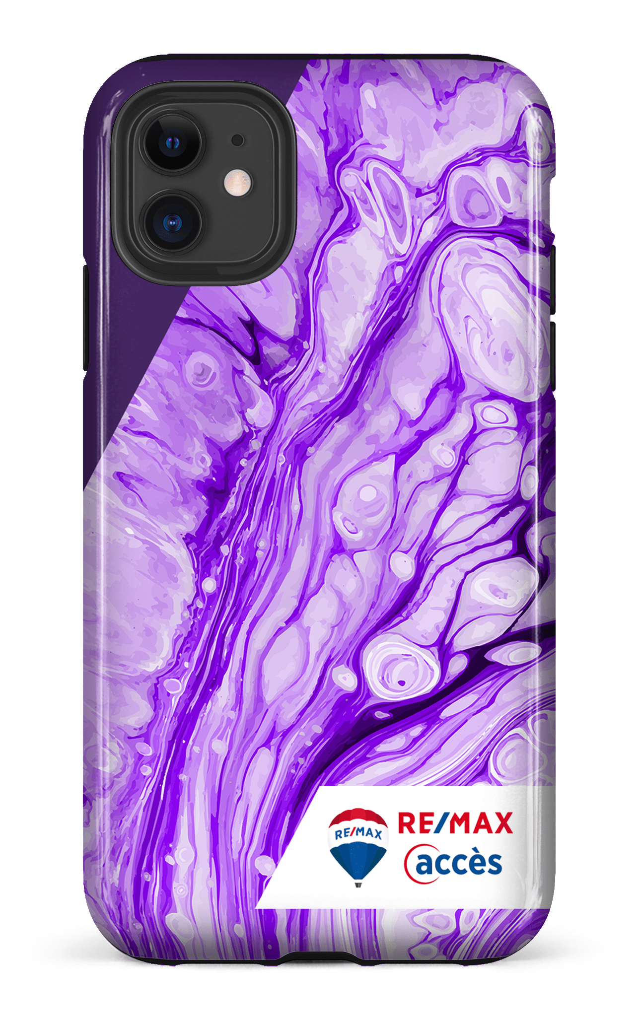 iPhone 11 Tough Peinture marbrée claire violette -