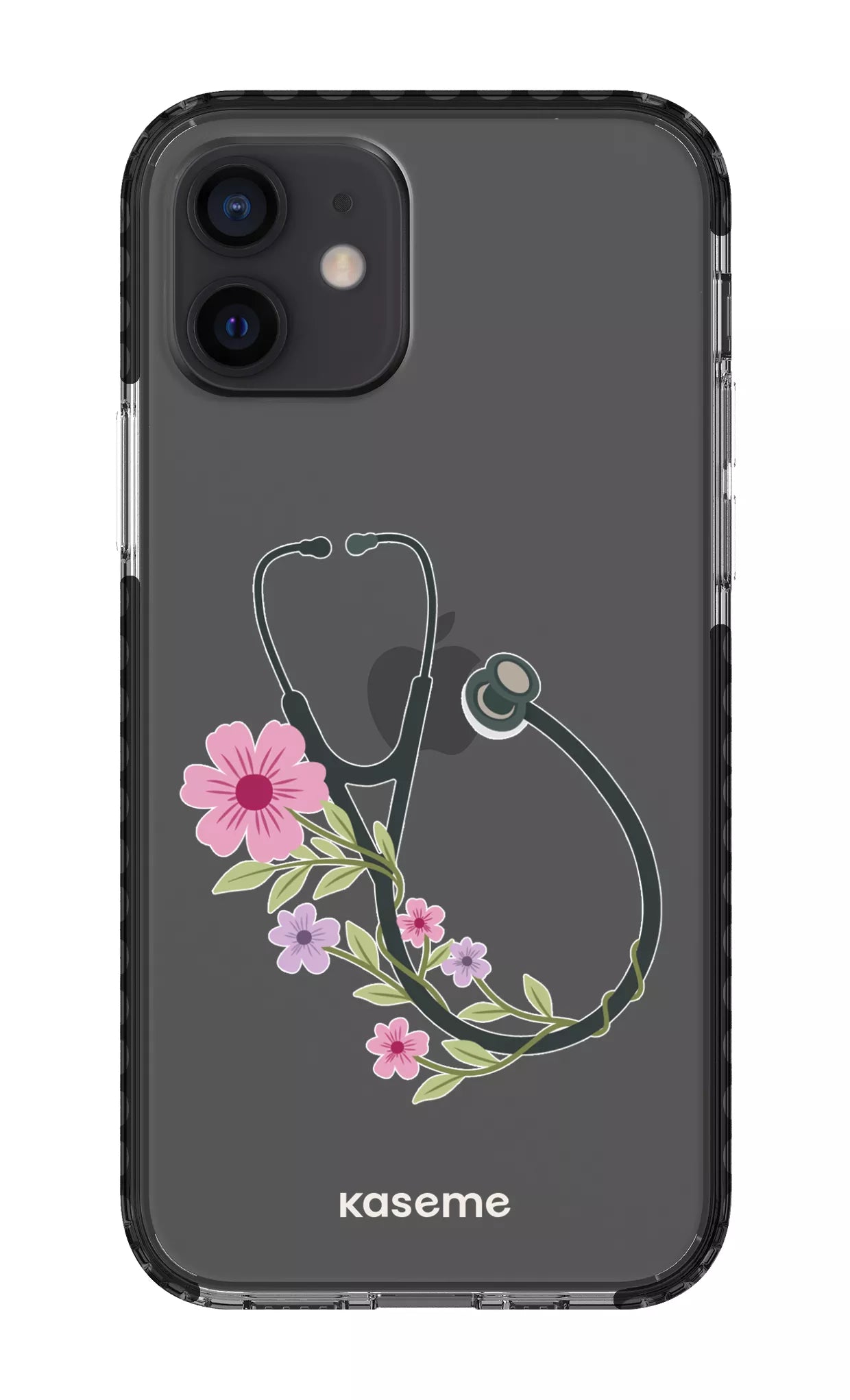 iPhone 12 Clear Case - Black Blossom Beat Clear Case -