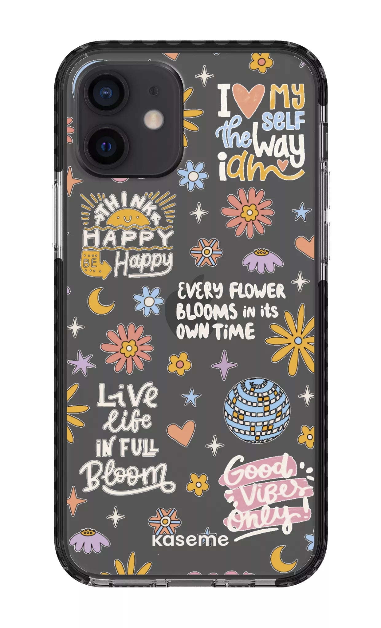 iPhone 12 Clear Case - Black Candid Clear Case -