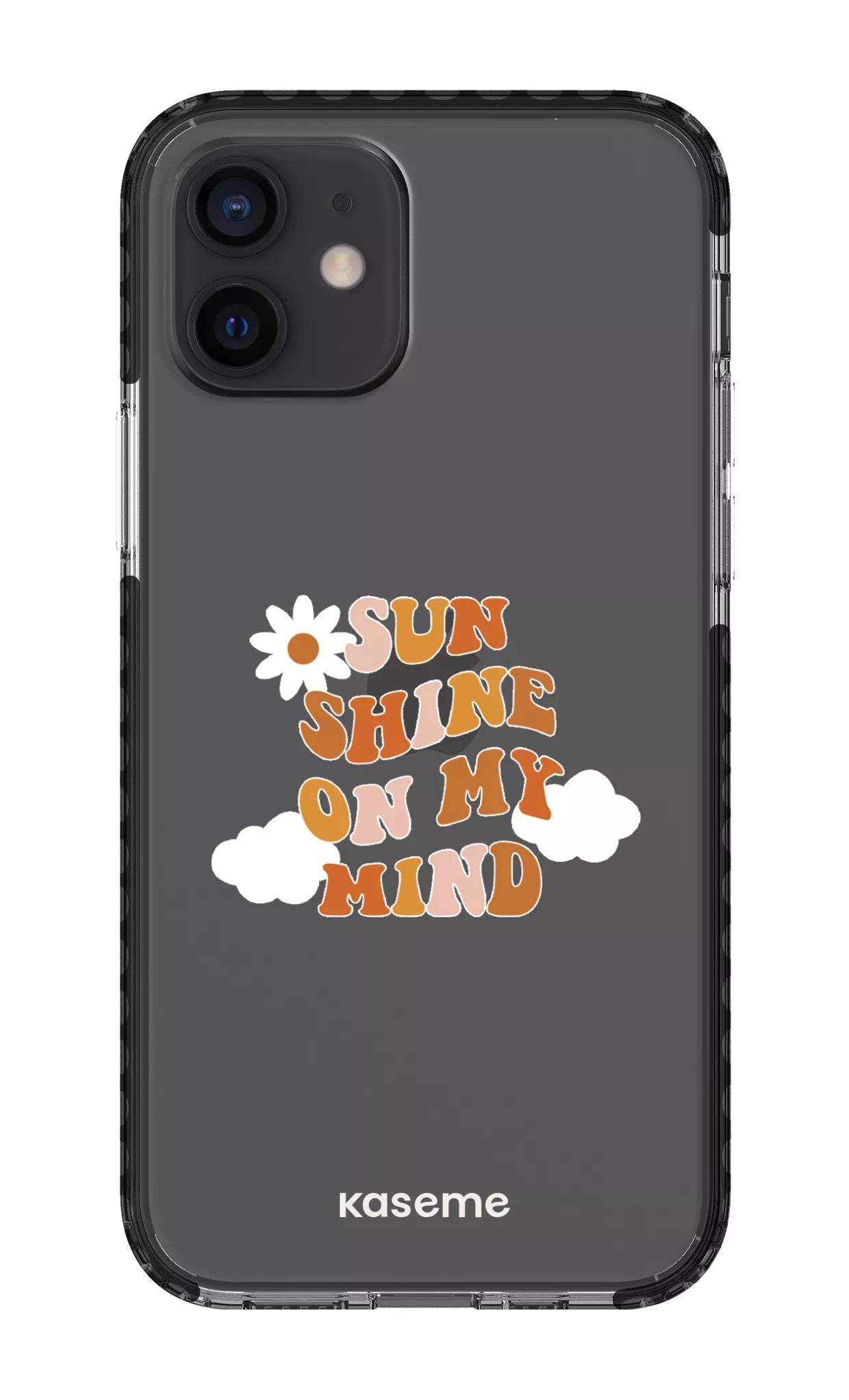 iPhone 12 Clear Case - Black Cheerful Clear Case -