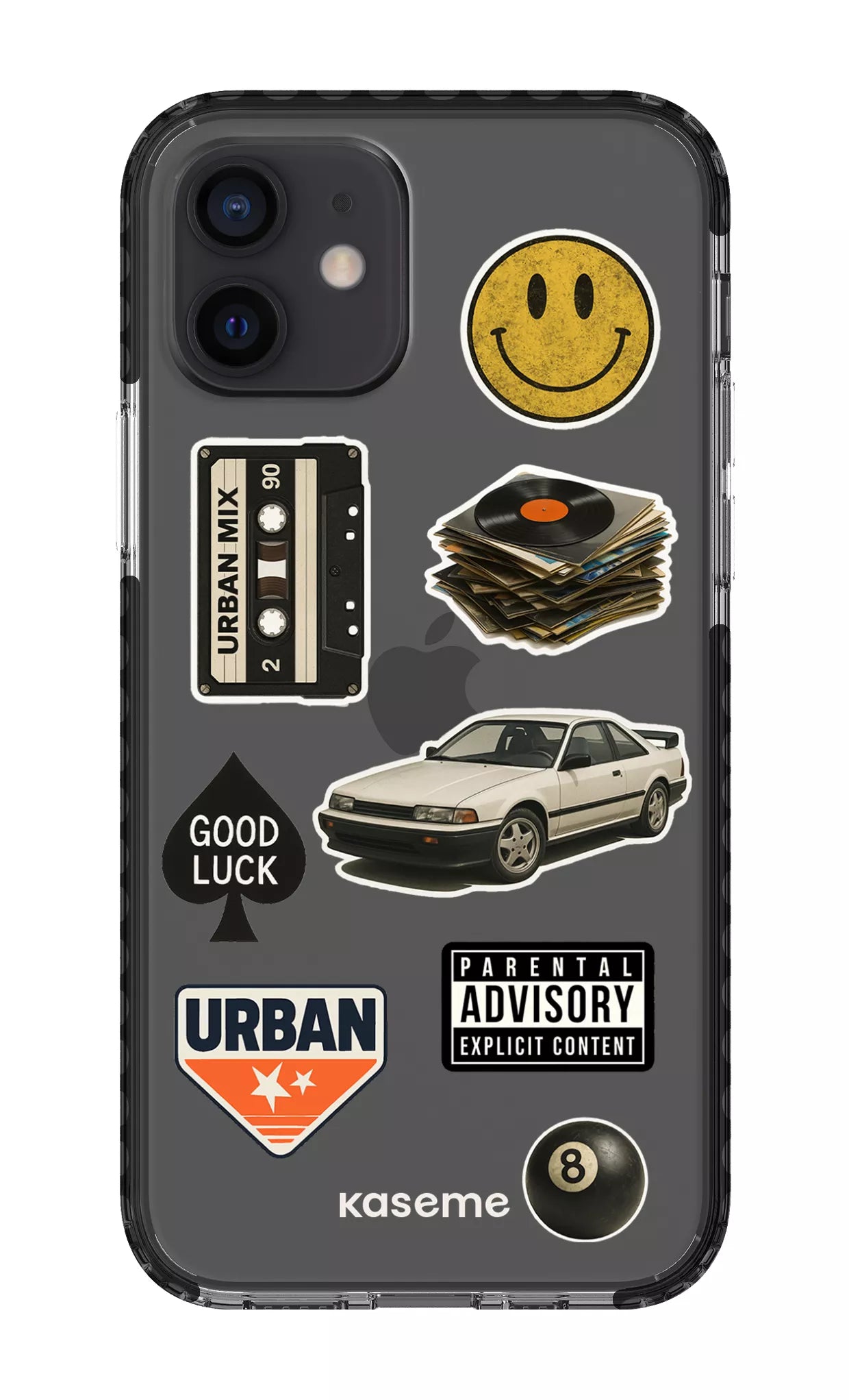 iPhone 12 Clear Case - Black Downtown Clear Case -