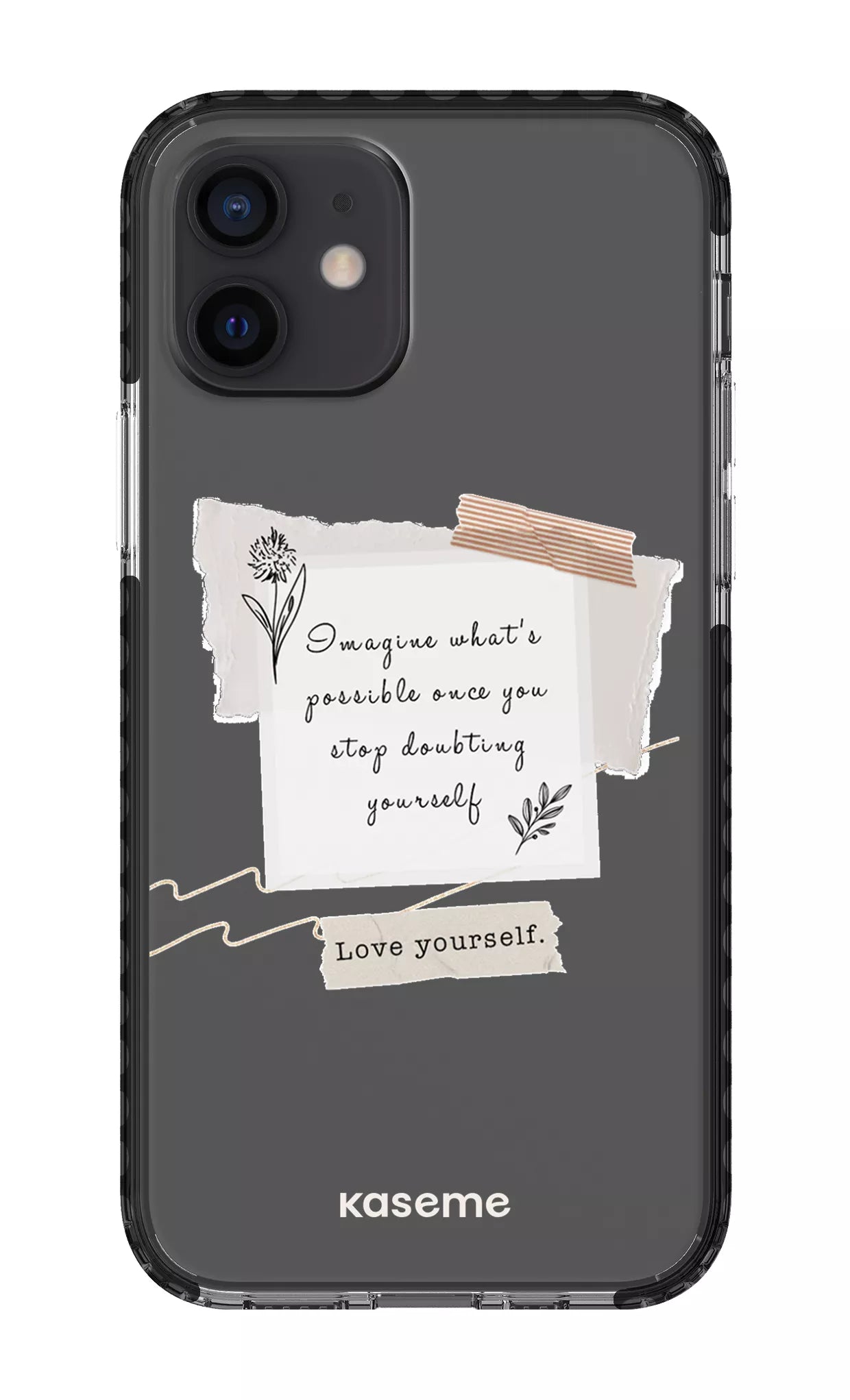 iPhone 12 Clear Case - Black Faith Clear Case -