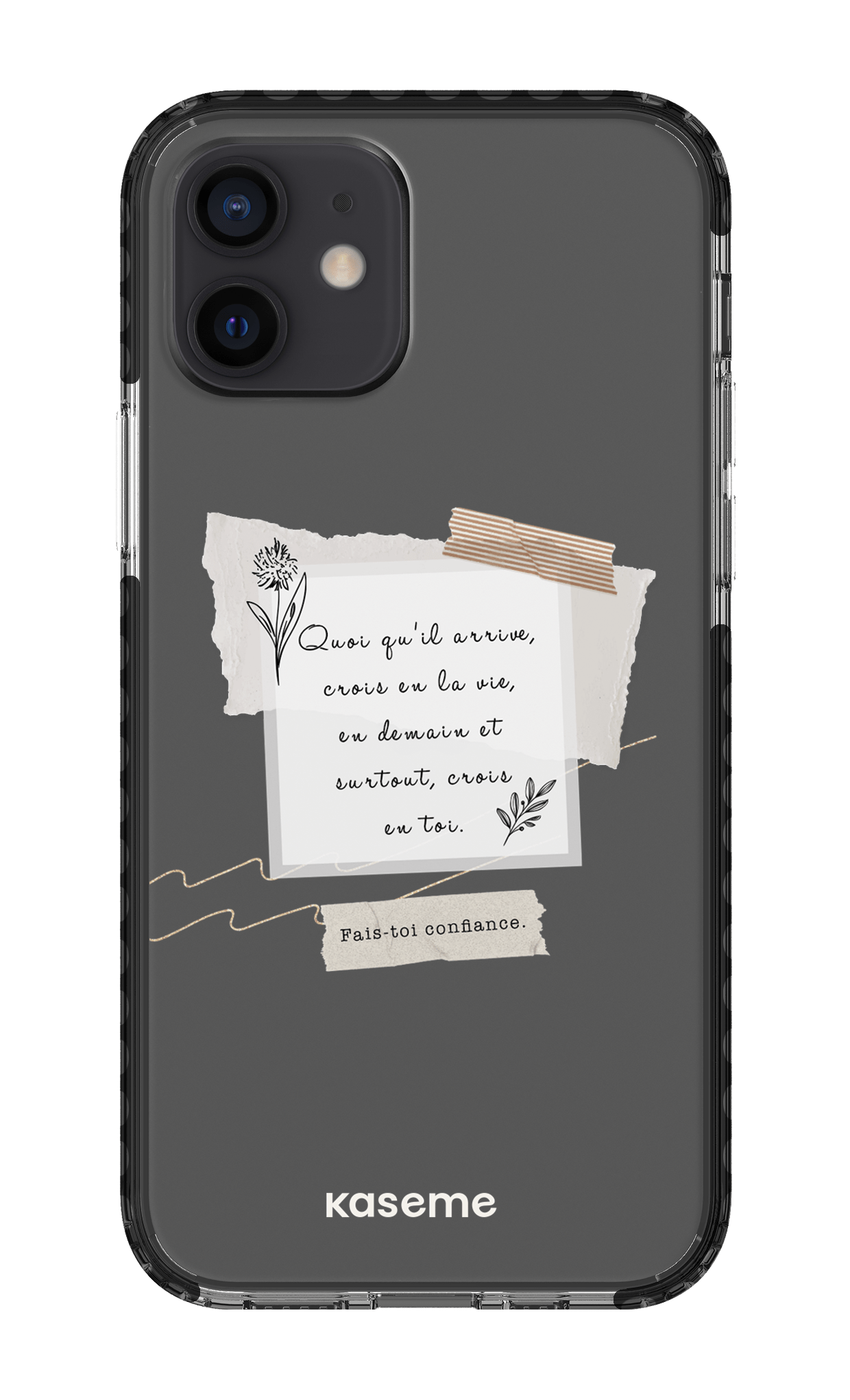 iPhone 12 Clear Case - Black Foi Clear Case -