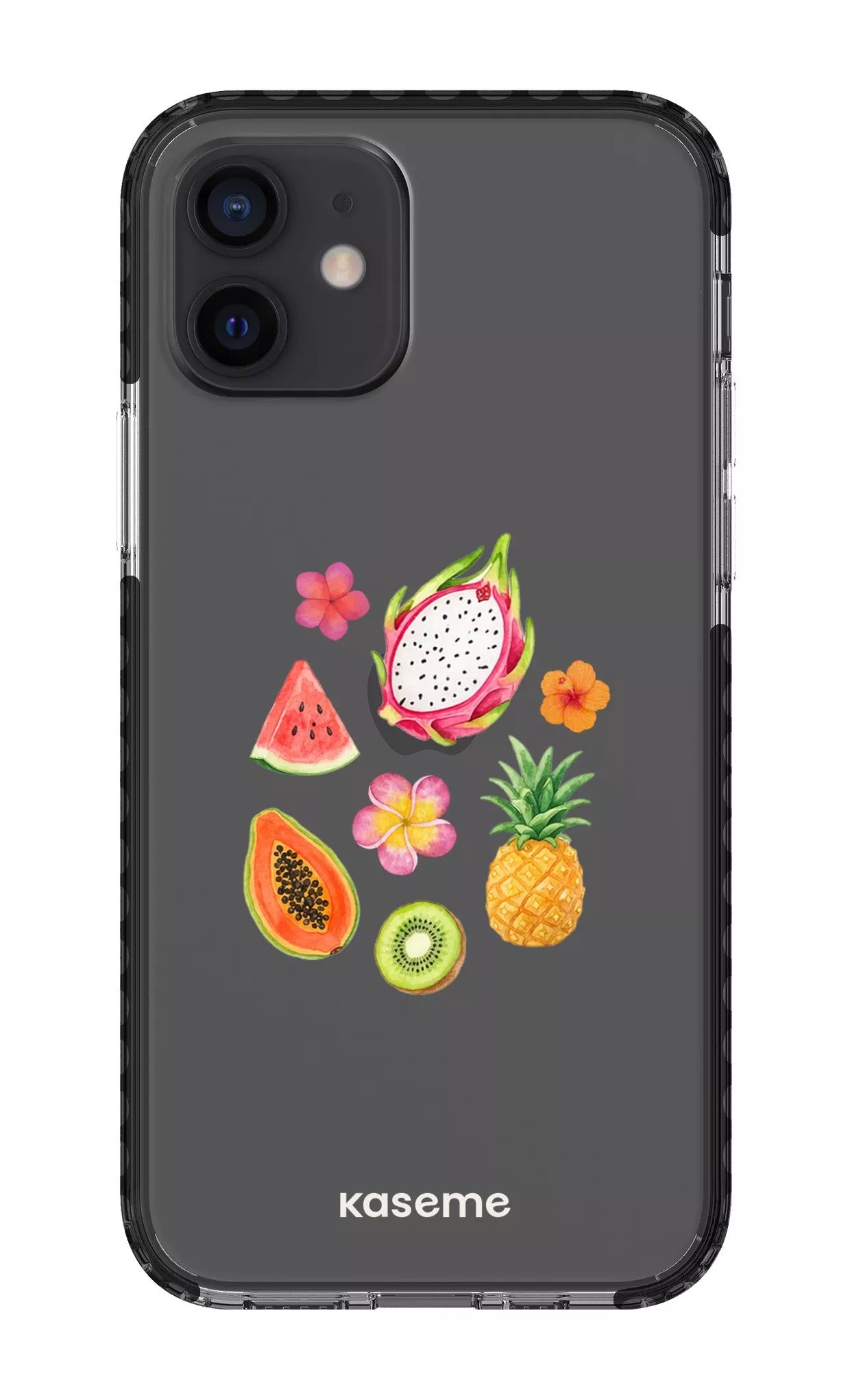 iPhone 12 Clear Case - Black Fresca Tropicale Clear Case -