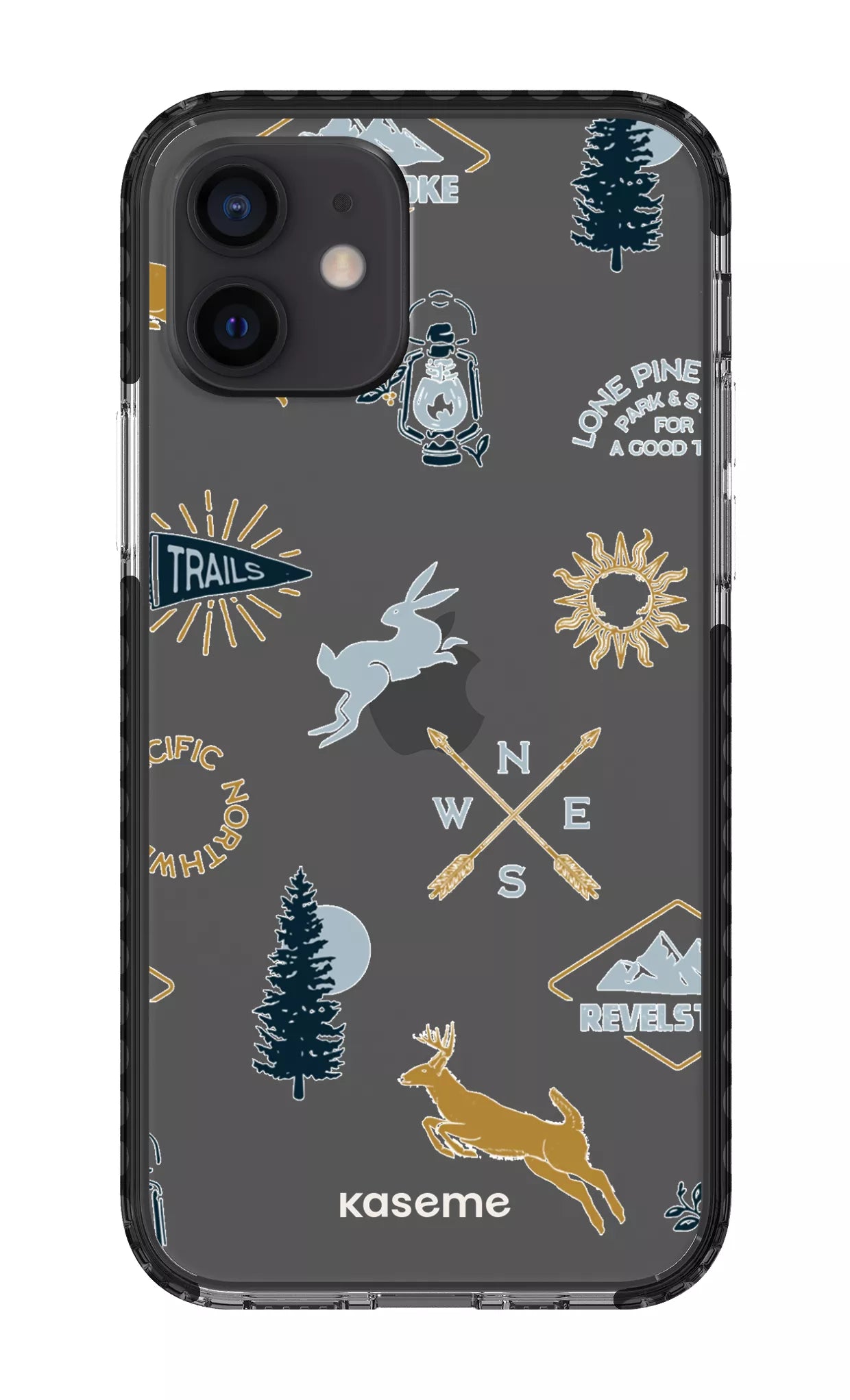 iPhone 12 Clear Case - Black Revelstoke white Clear Case -