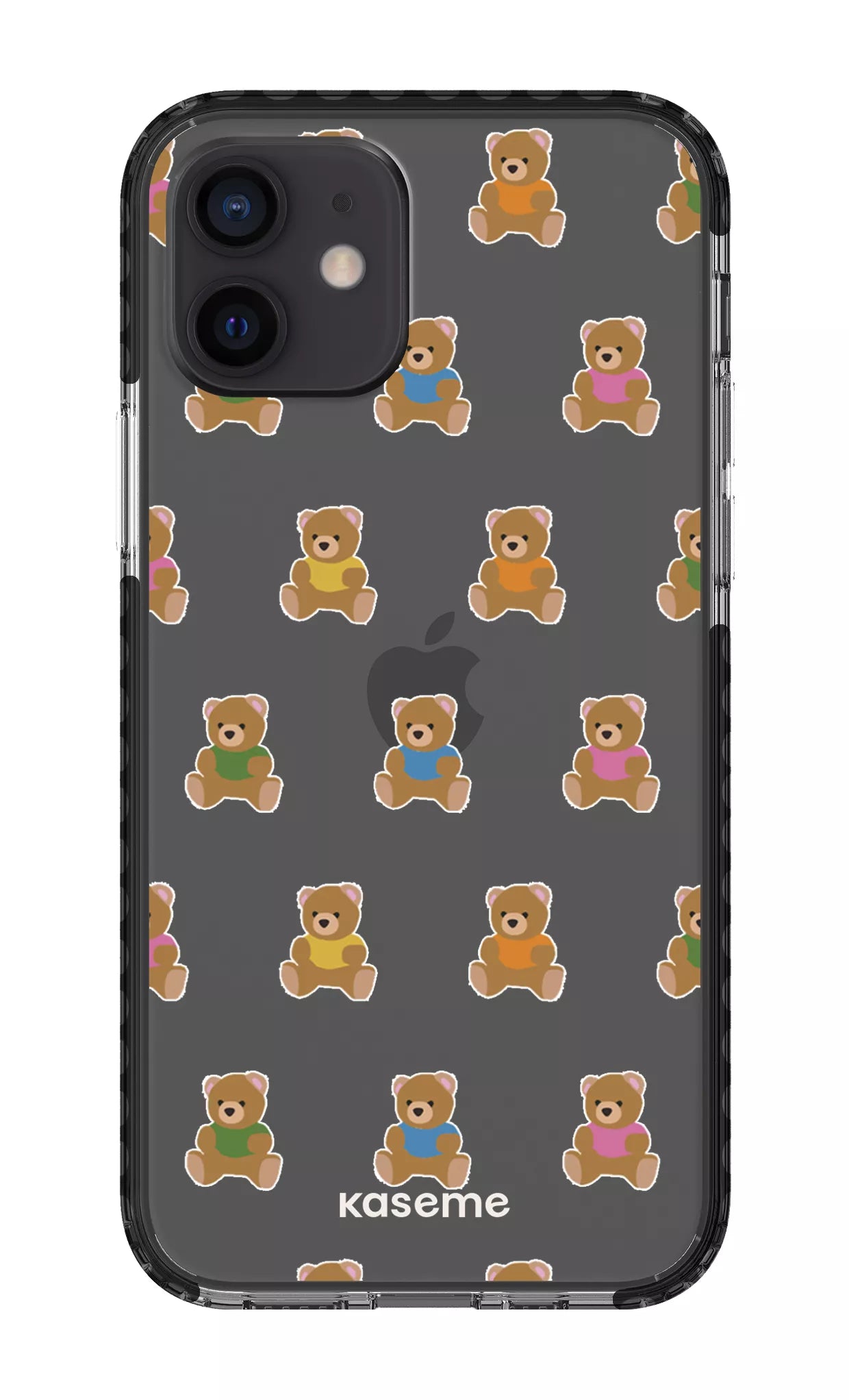 iPhone 12 Clear Case - Black Teddy Clear Case -