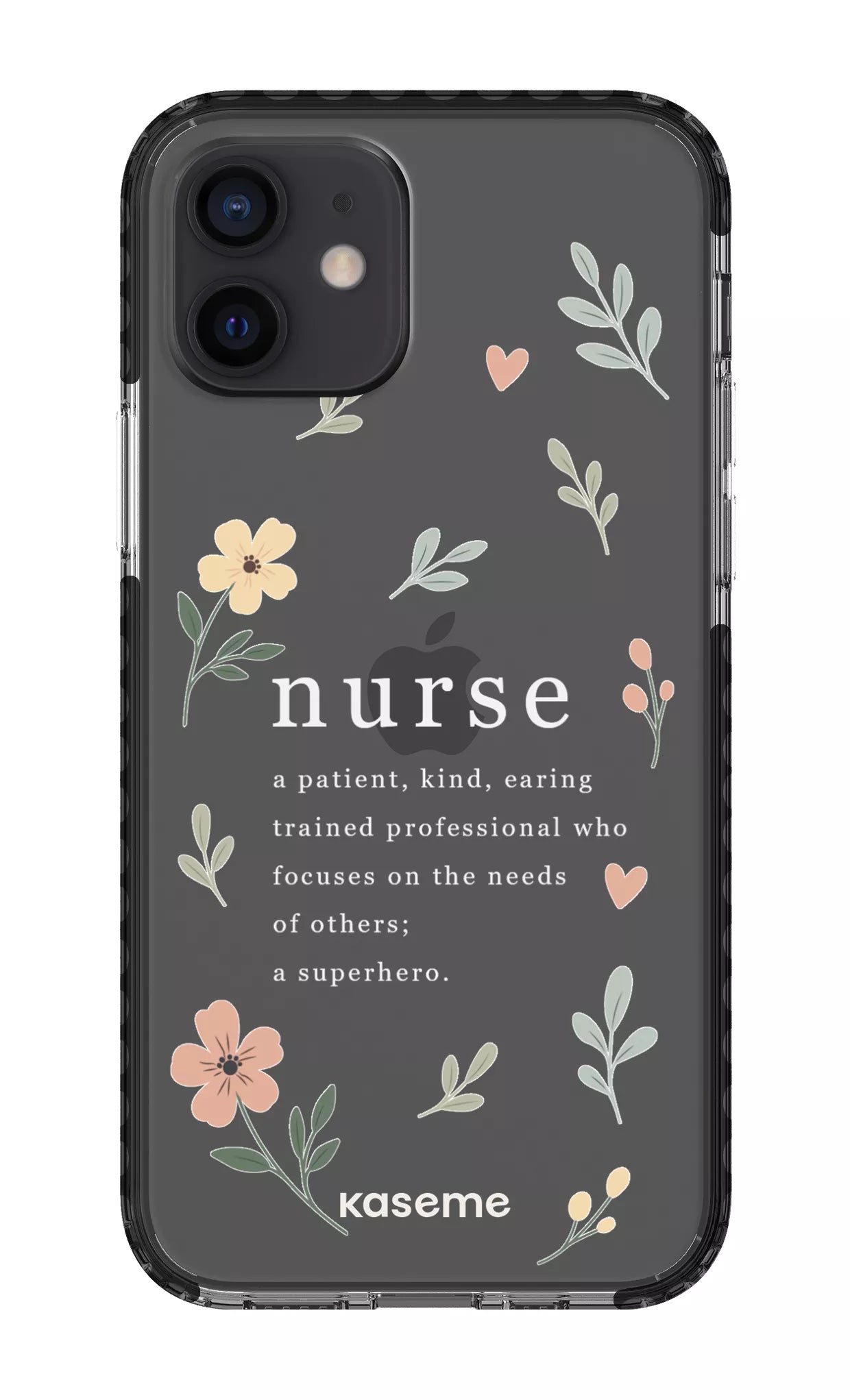 iPhone 12 Clear Case - Black With Heart Clear Case -