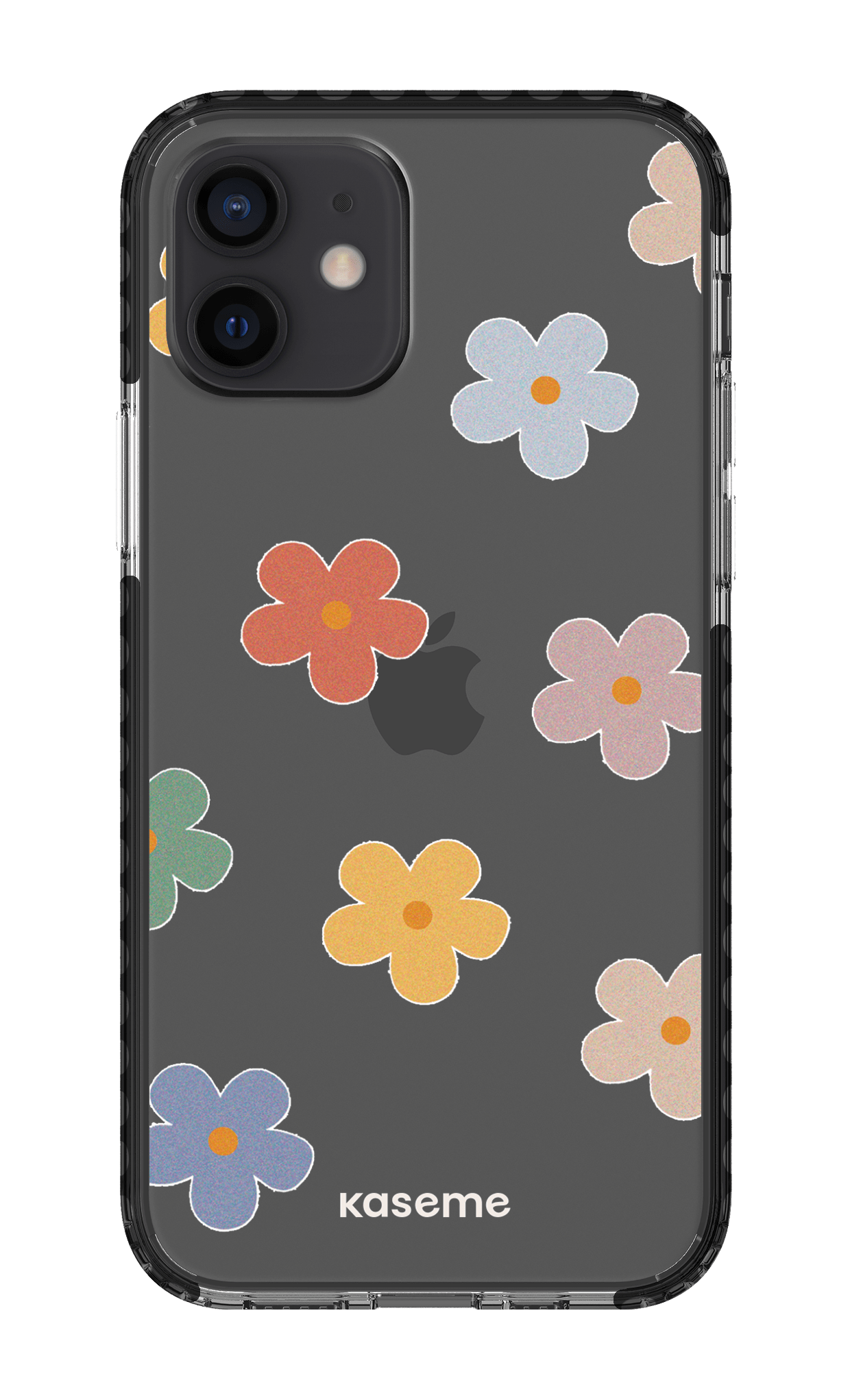 iPhone 12 Clear Case - Black Woodstock Big Clear Case -