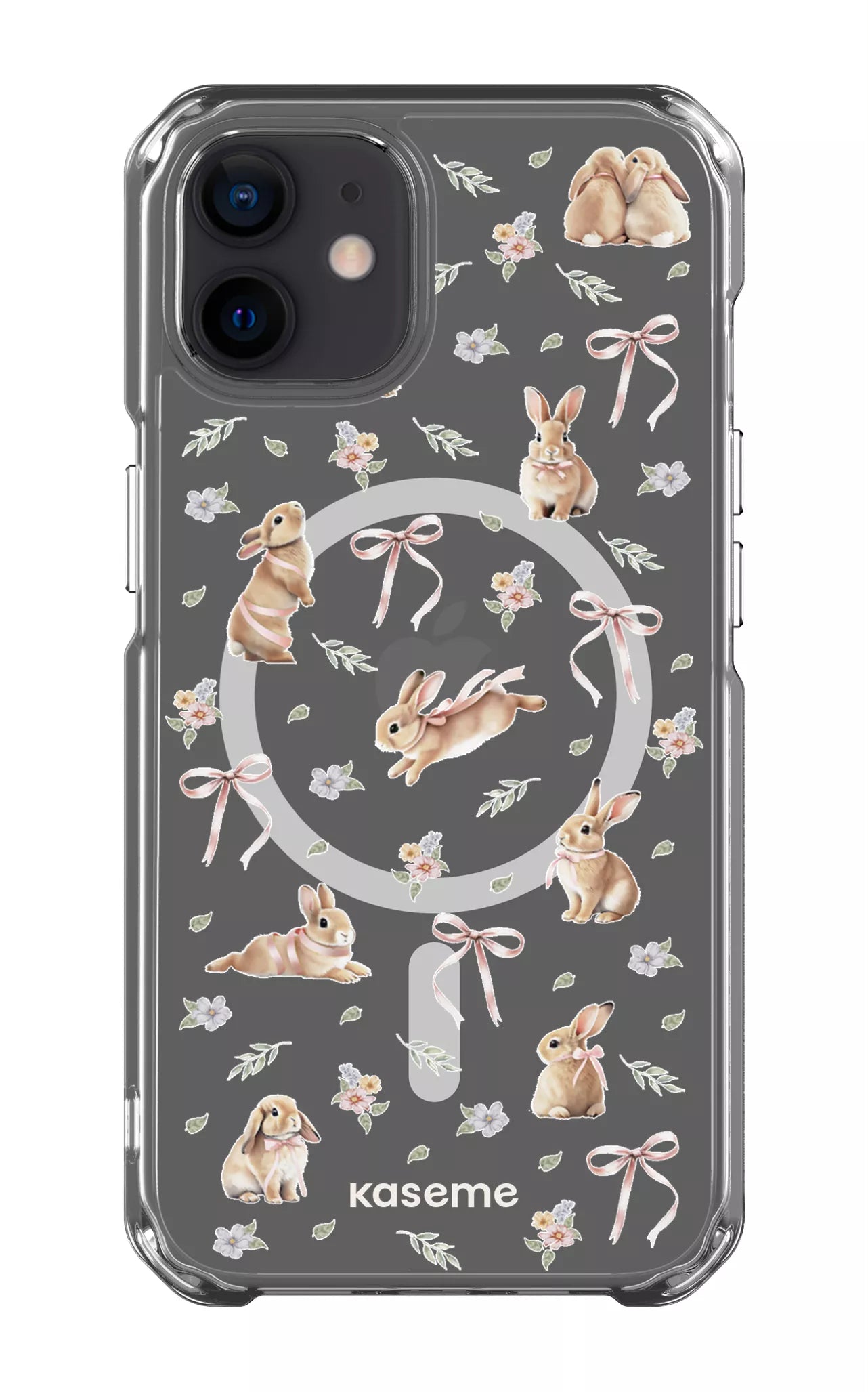 iPhone 12 Clear Case - Magsafe Bunny Bloom Clear Case -