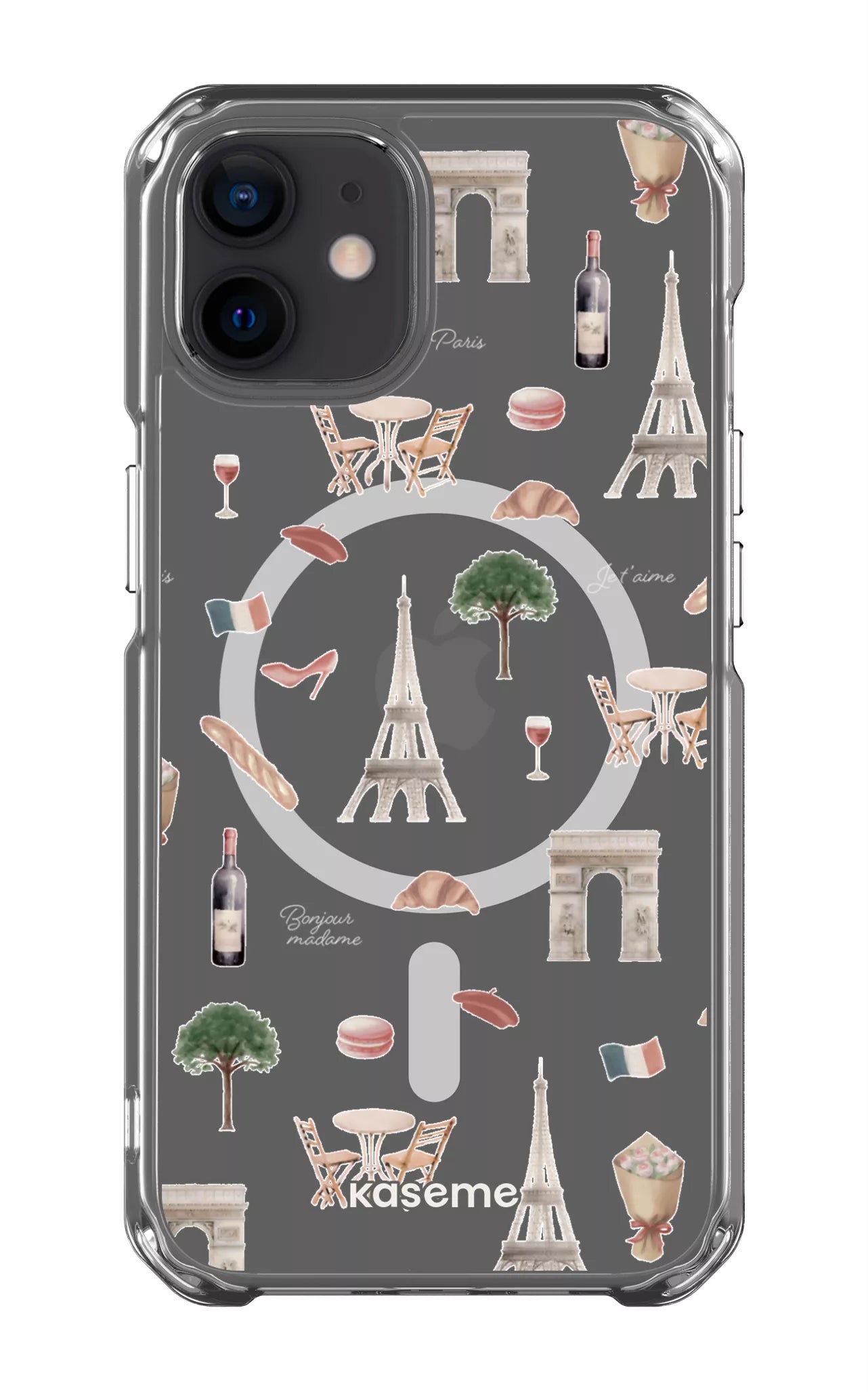 iPhone 12 Clear Case - Magsafe Je t'aime Paris Clear Case -