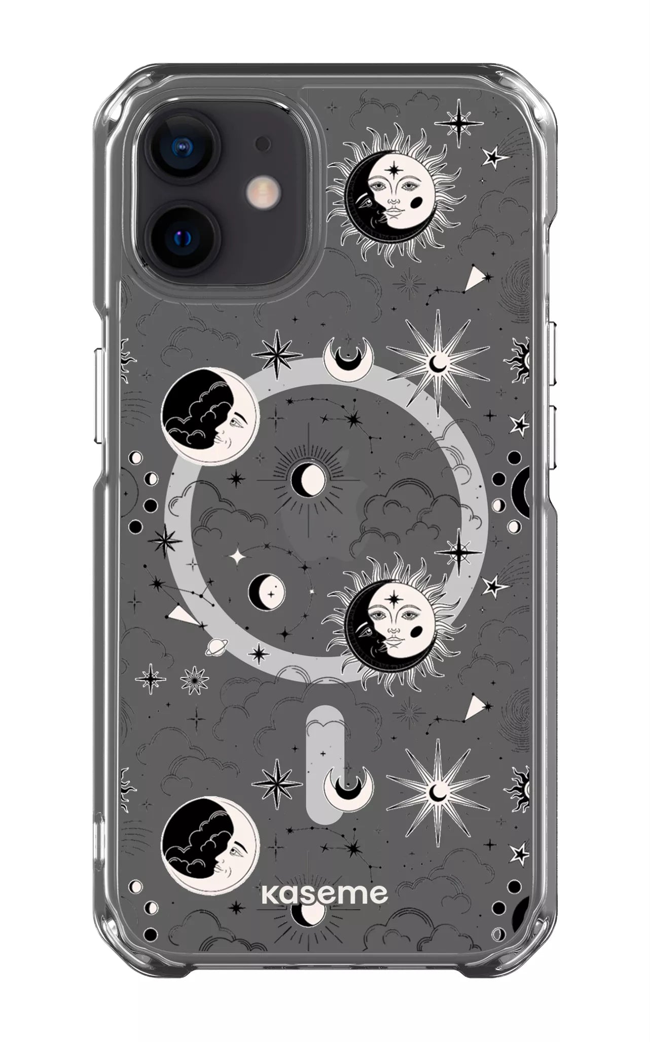 iPhone 12 Clear Case - Magsafe Milky Way Black Clear Case -
