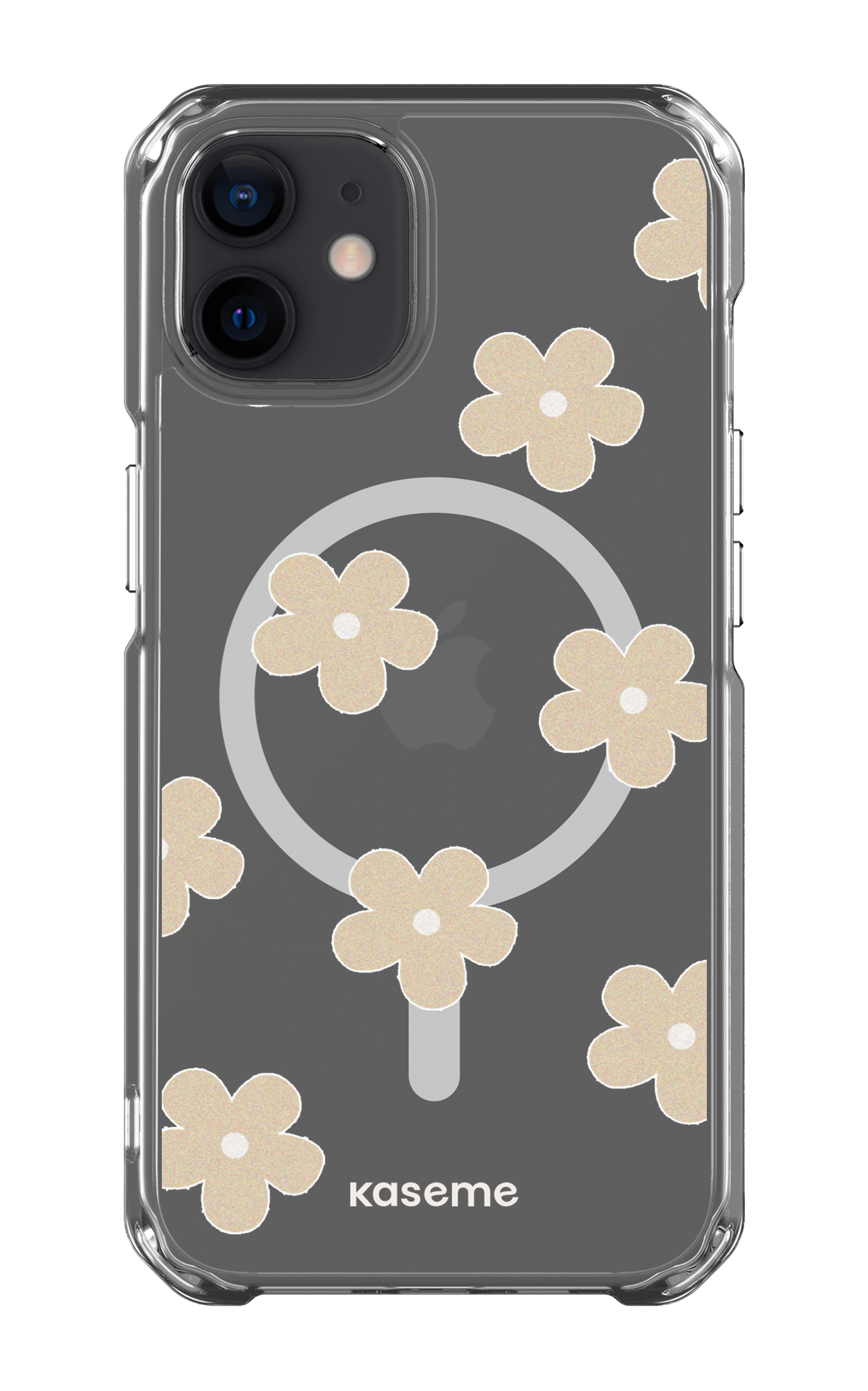 iPhone 12 Clear Case - Magsafe Woodstock Beige Clear Case -