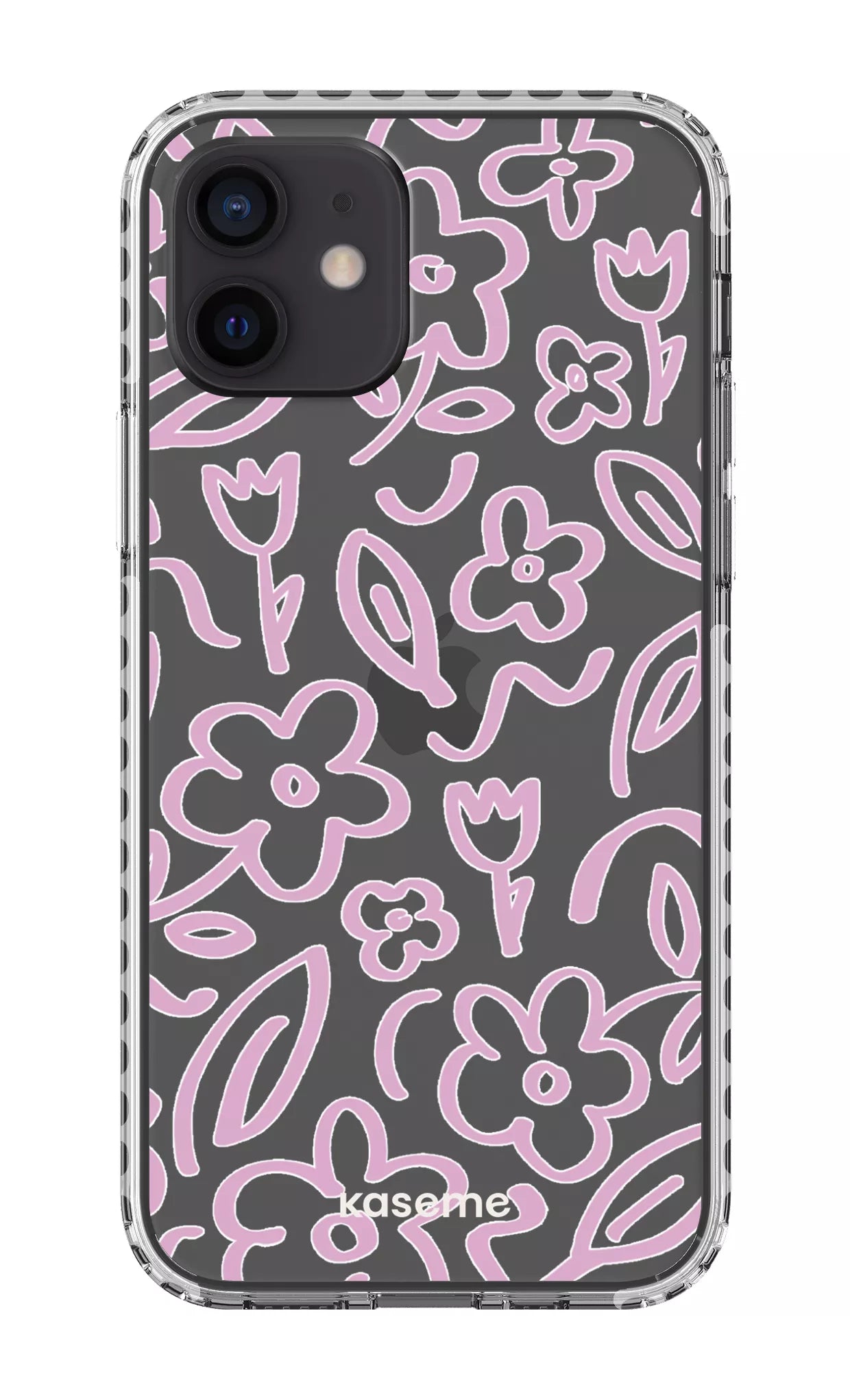 iPhone 12 Clear Case - White Brooklyn pink Clear Case -