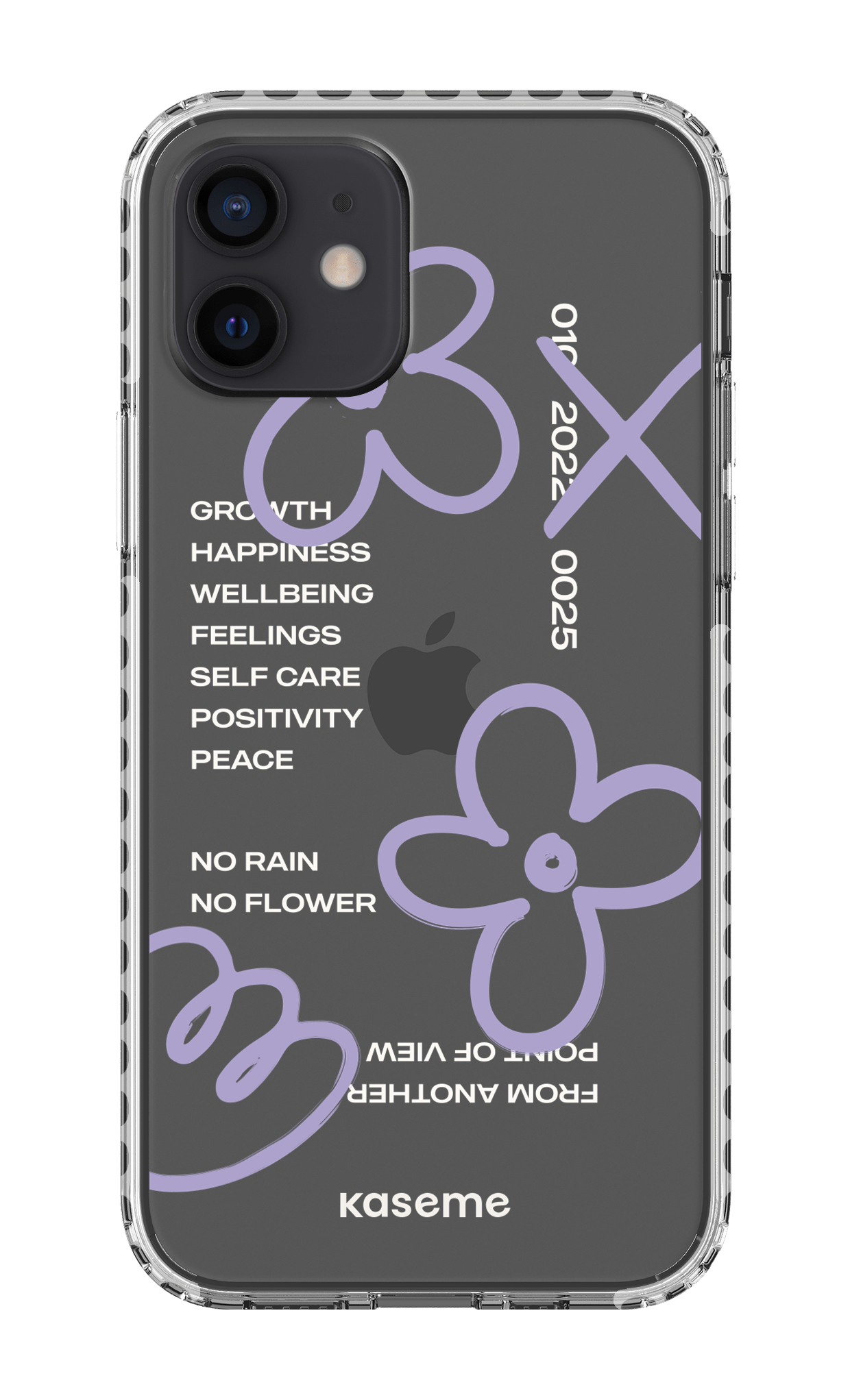 iPhone 12 Clear Case - White Feelings purple Clear Case -