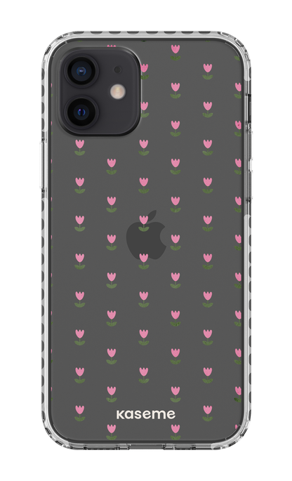 iPhone 12 Clear Case - White Triumph Pink Clear Case -