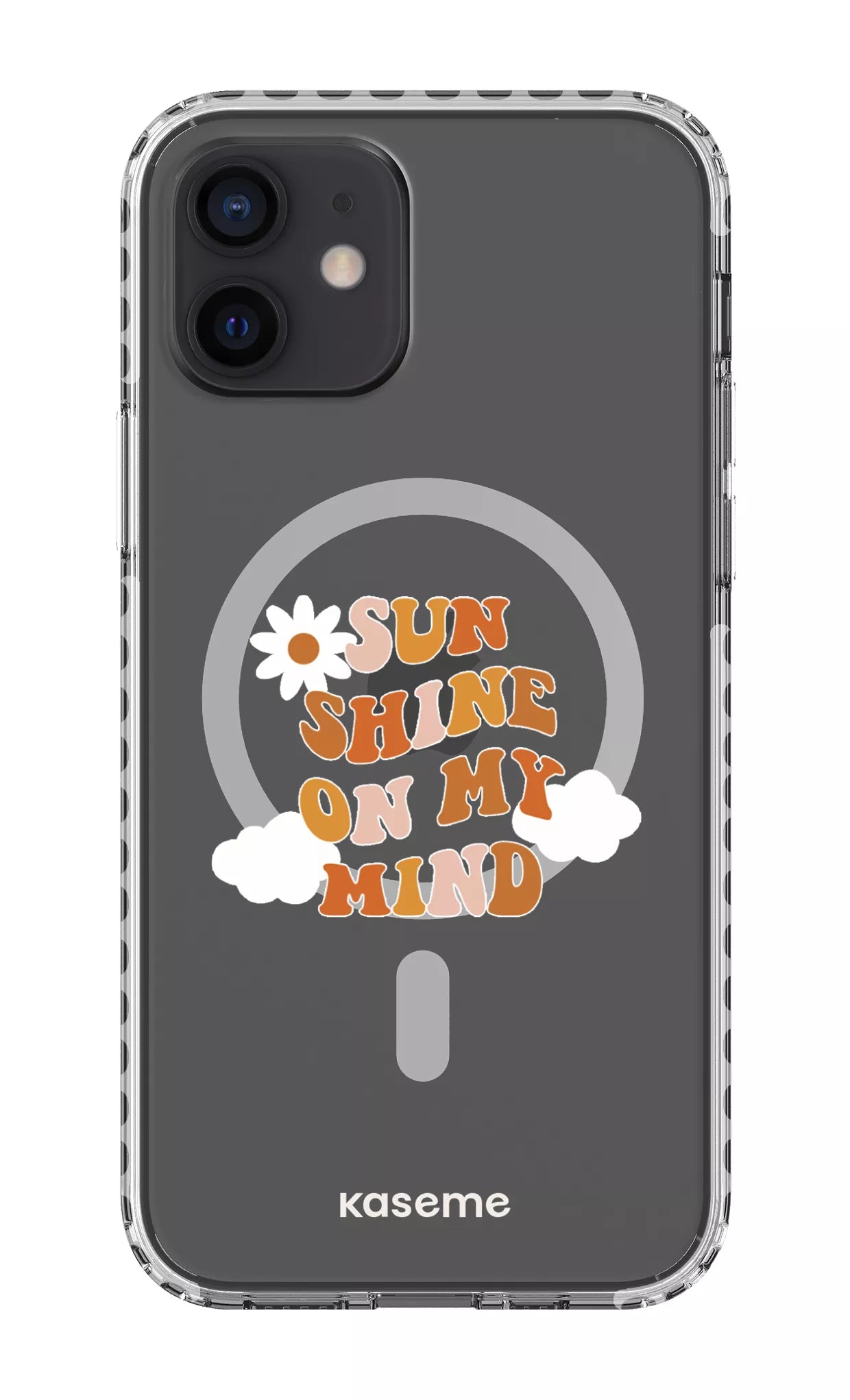 iPhone 12 Clear Case Magsafe - White Cheerful Clear Case -