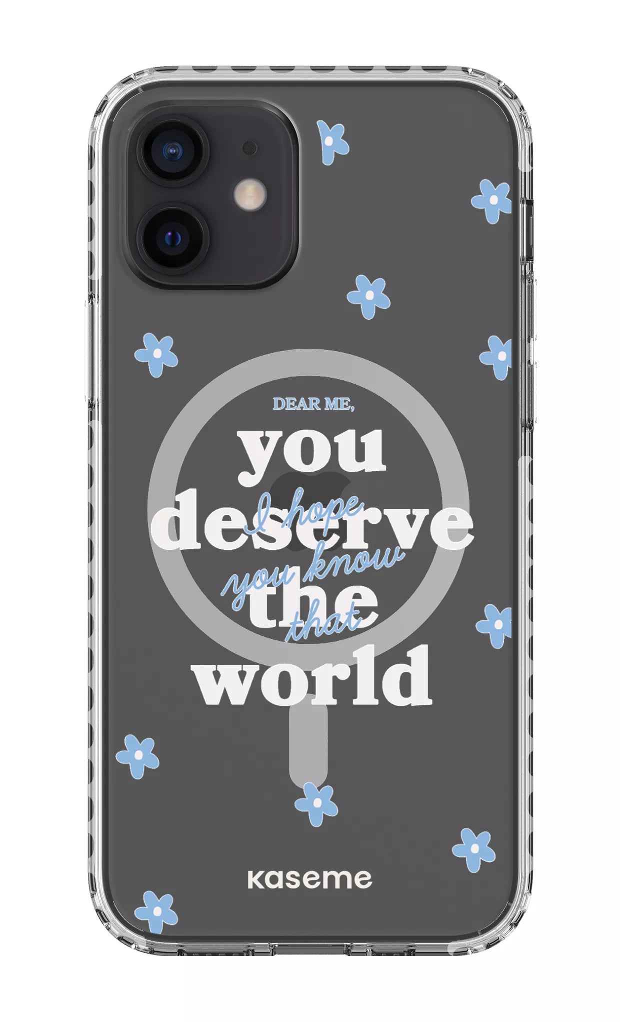 iPhone 12 Clear Case Magsafe - White Dear Me Clear Case -