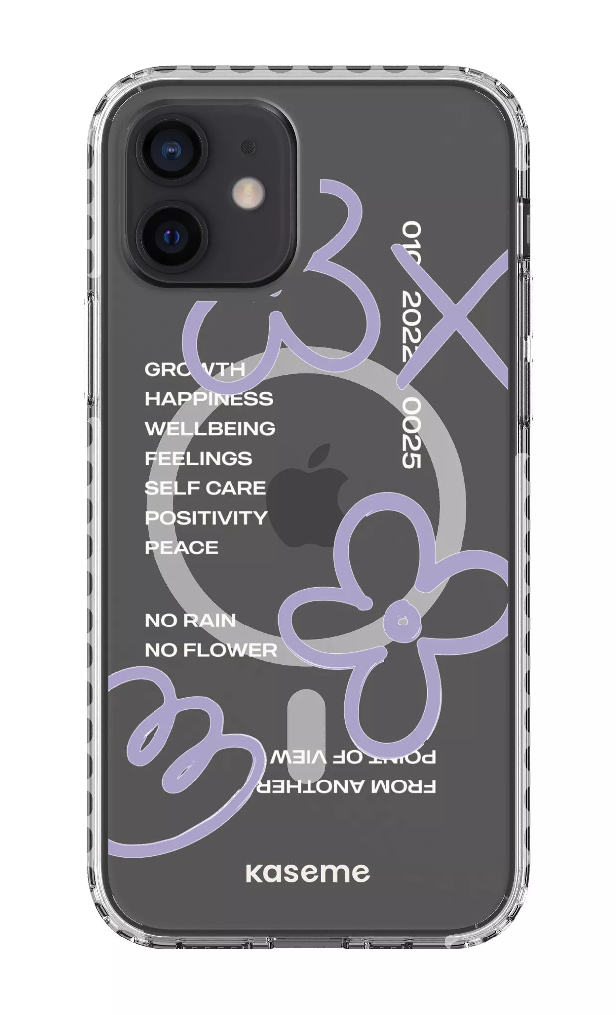 iPhone 12 Clear Case Magsafe - White Feelings purple Clear Case -