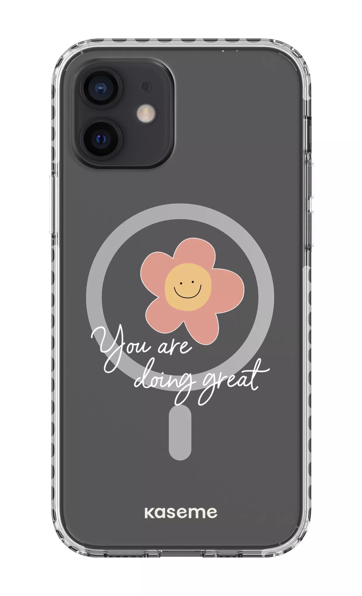 iPhone 12 Clear Case Magsafe - White Keep going Clear Case -