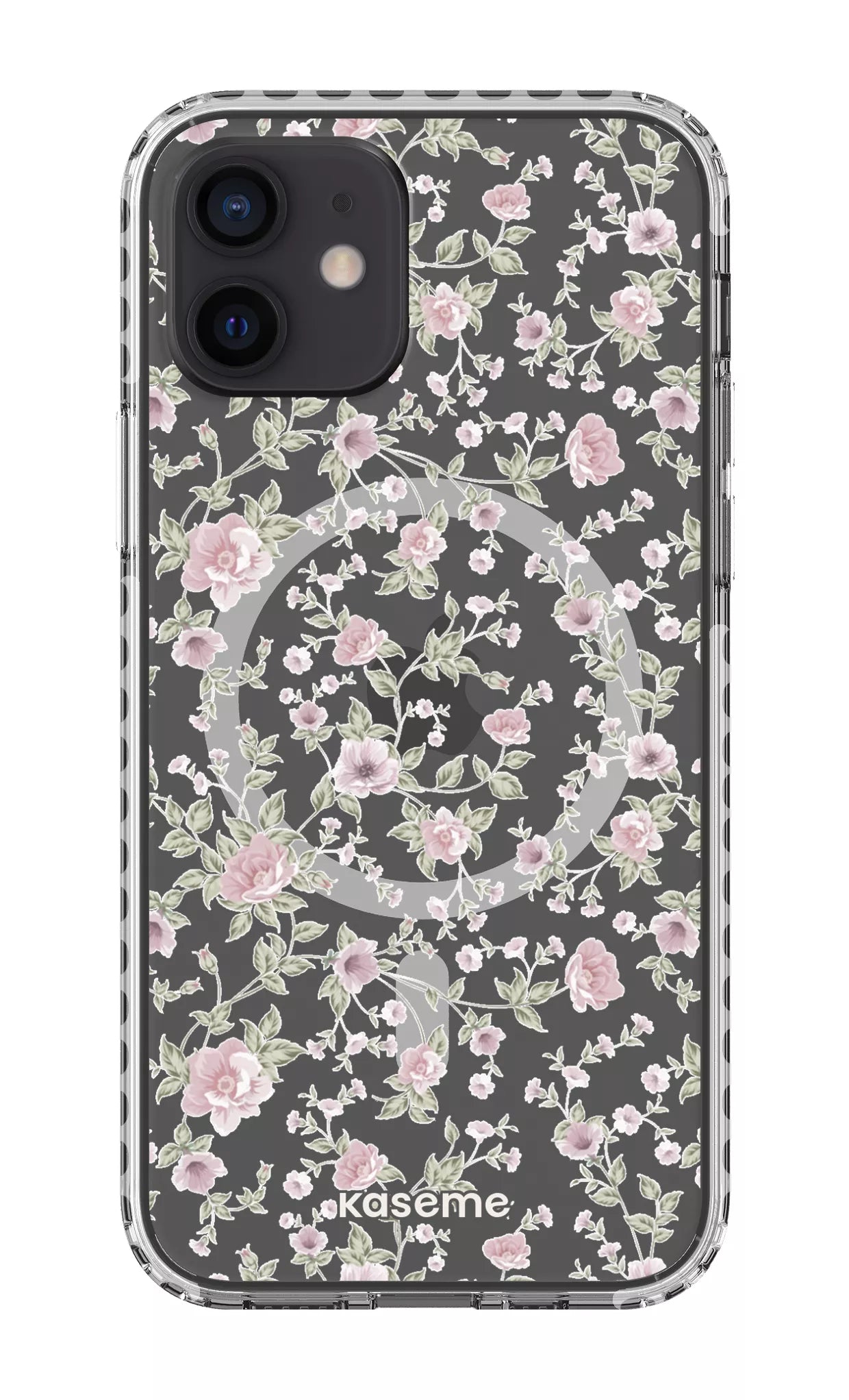 iPhone 12 Clear Case Magsafe - White La Vie en Rose Clear Case -