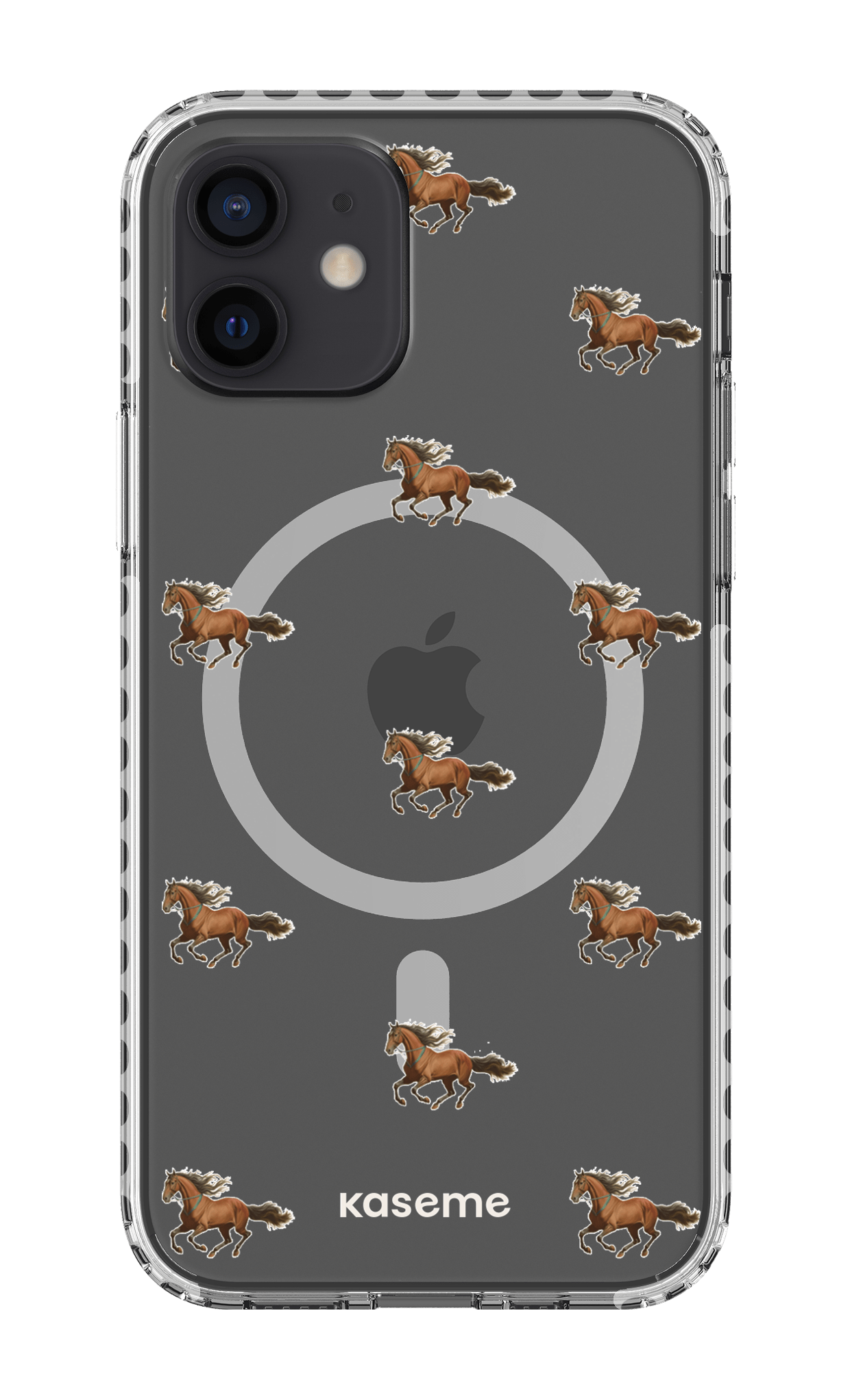 iPhone 12 Clear Case Magsafe - White Saddle Clear Case -