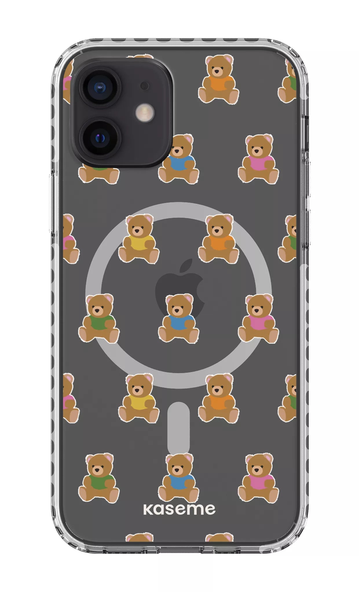 iPhone 12 Clear Case Magsafe - White Teddy Clear Case -