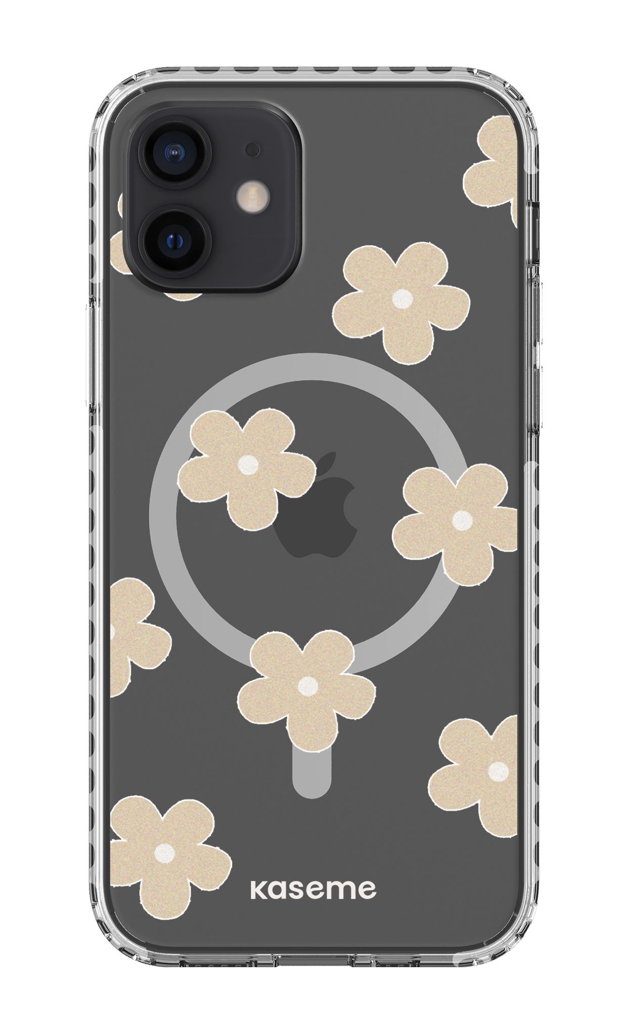 iPhone 12 Clear Case Magsafe - White Woodstock Beige Clear Case -