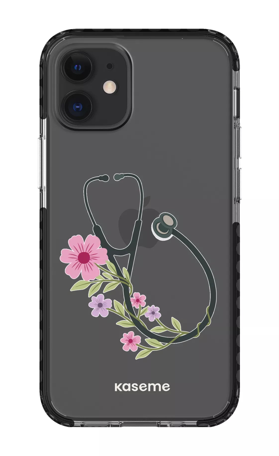 iPhone 12 Mini Clear Case - Black Blossom Beat Clear Case -