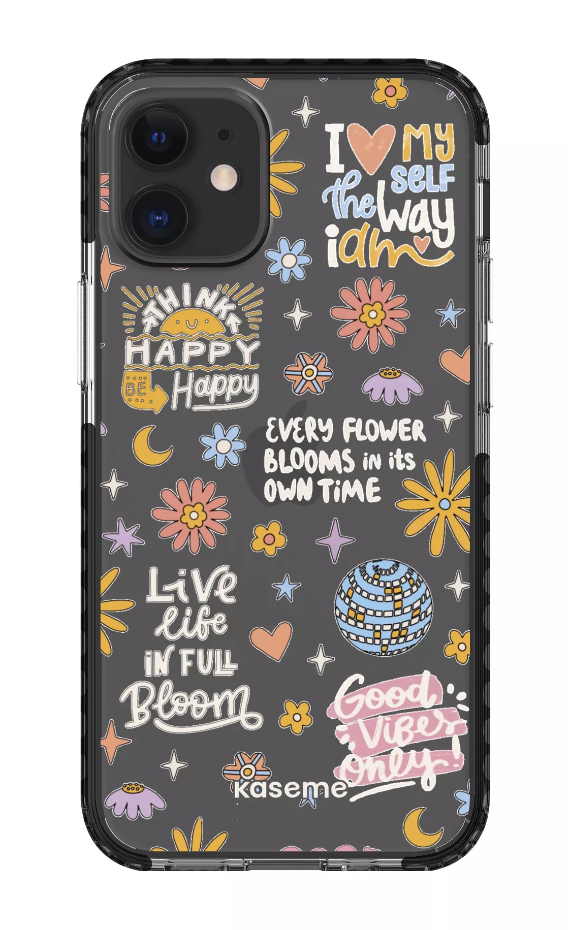 iPhone 12 Mini Clear Case - Black Candid Clear Case -