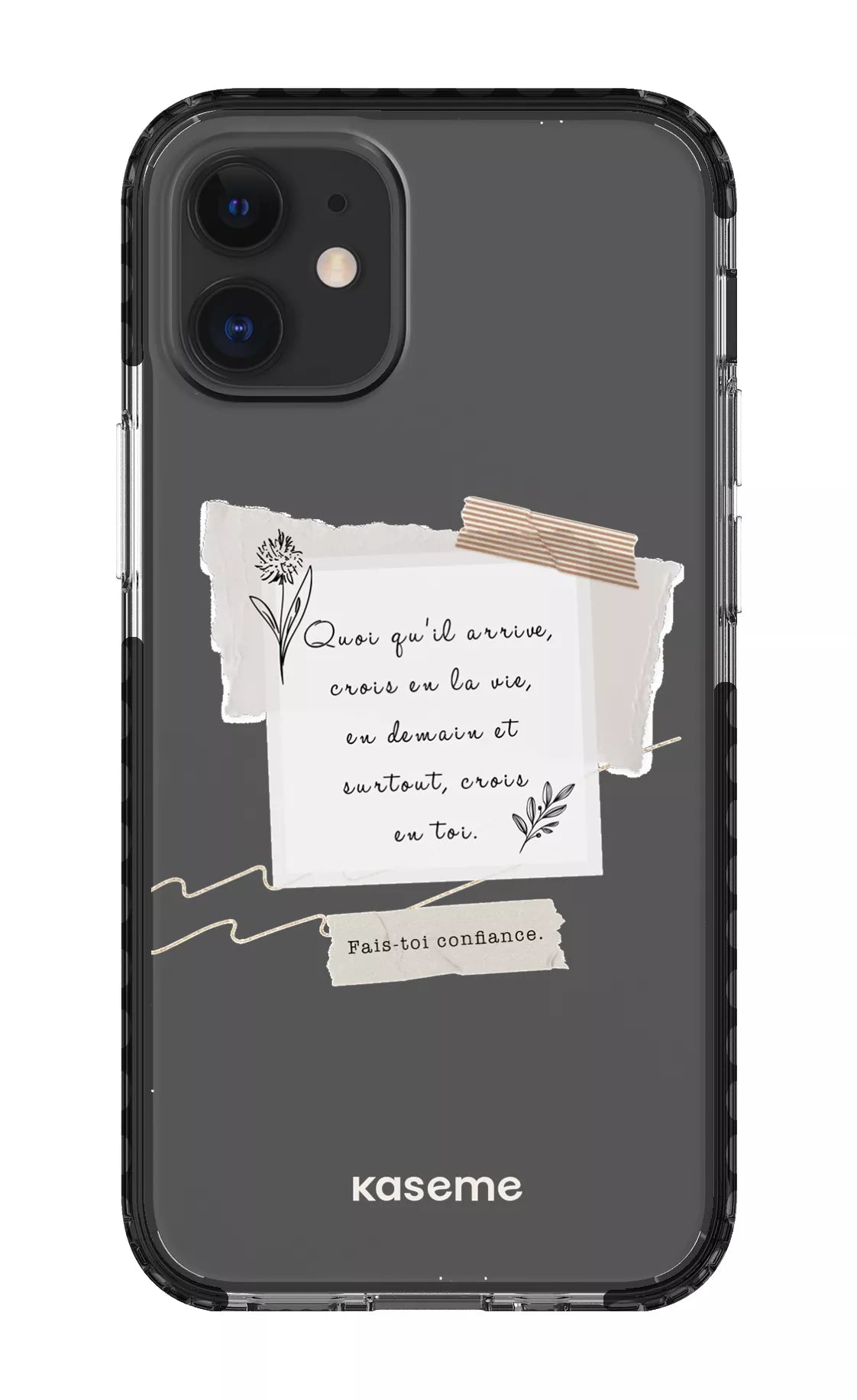 iPhone 12 Mini Clear Case - Black Foi Clear Case -