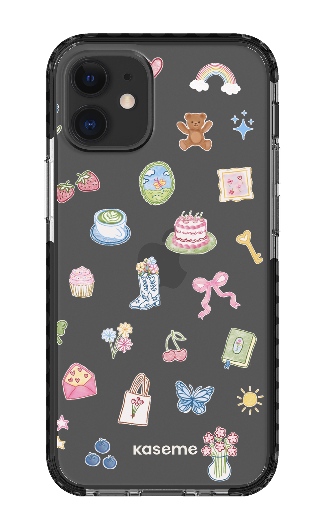 iPhone 12 Mini Clear Case - Black Poetry Clear Case -