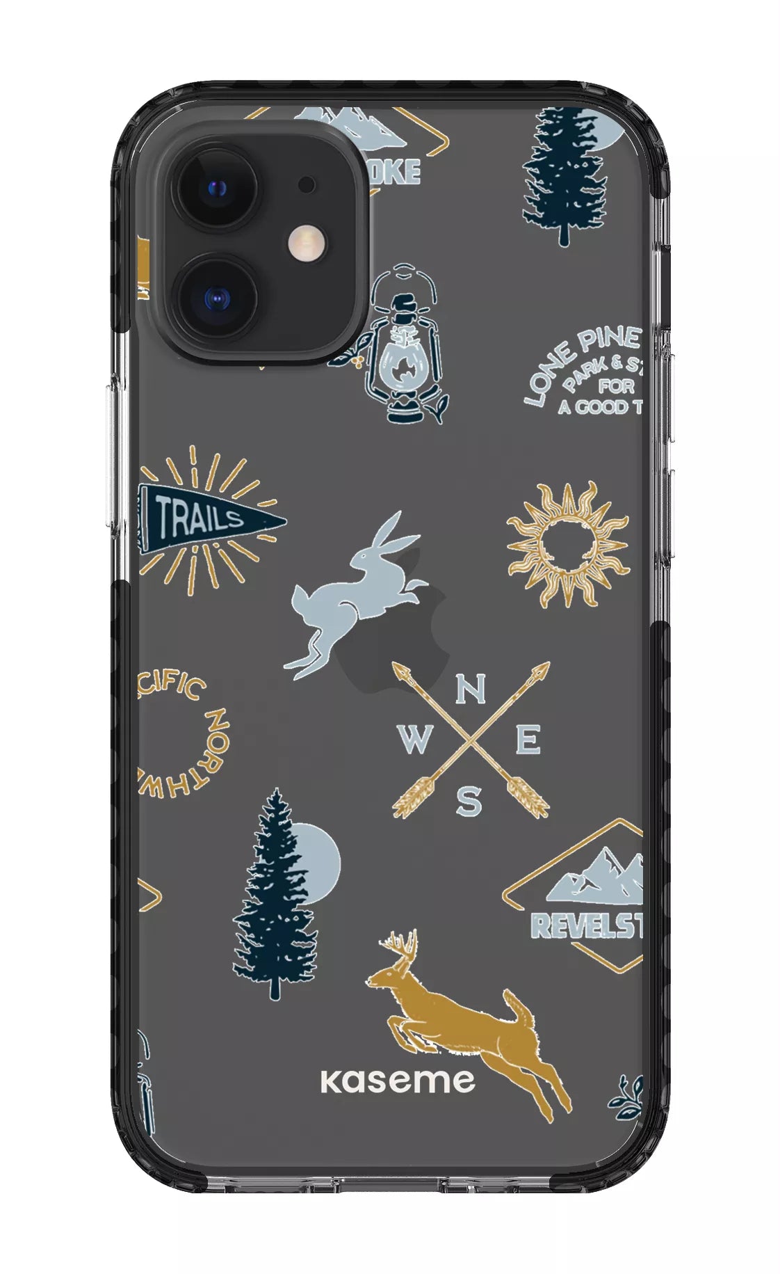 iPhone 12 Mini Clear Case - Black Revelstoke white Clear Case -