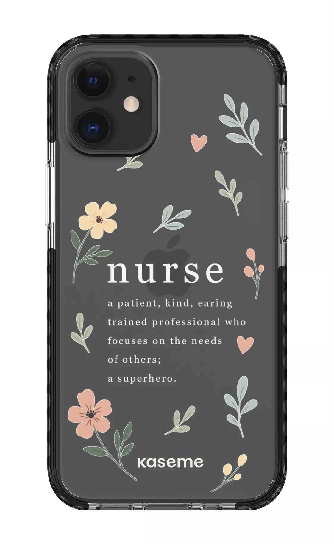 iPhone 12 Mini Clear Case - Black With Heart Clear Case -