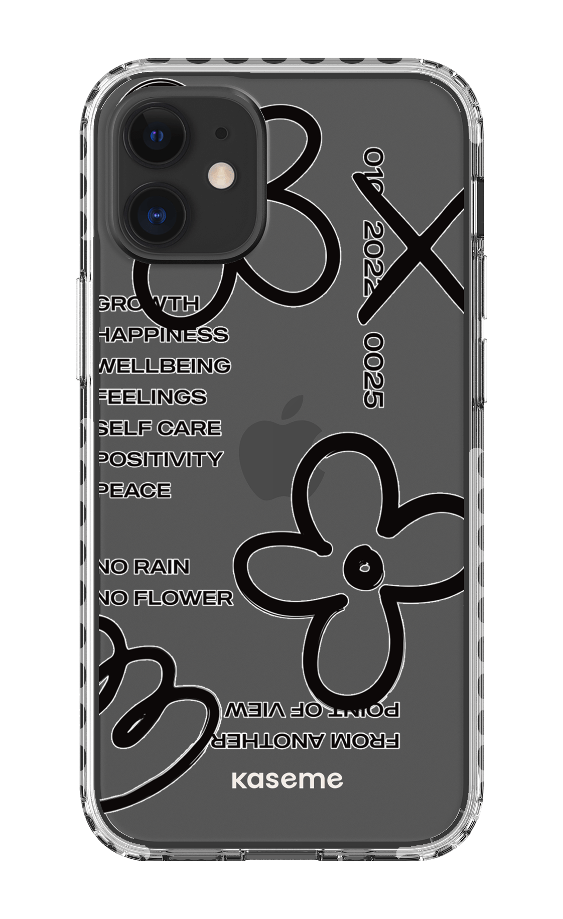 iPhone 12 Mini Clear Case - White Feelings black Clear Case -