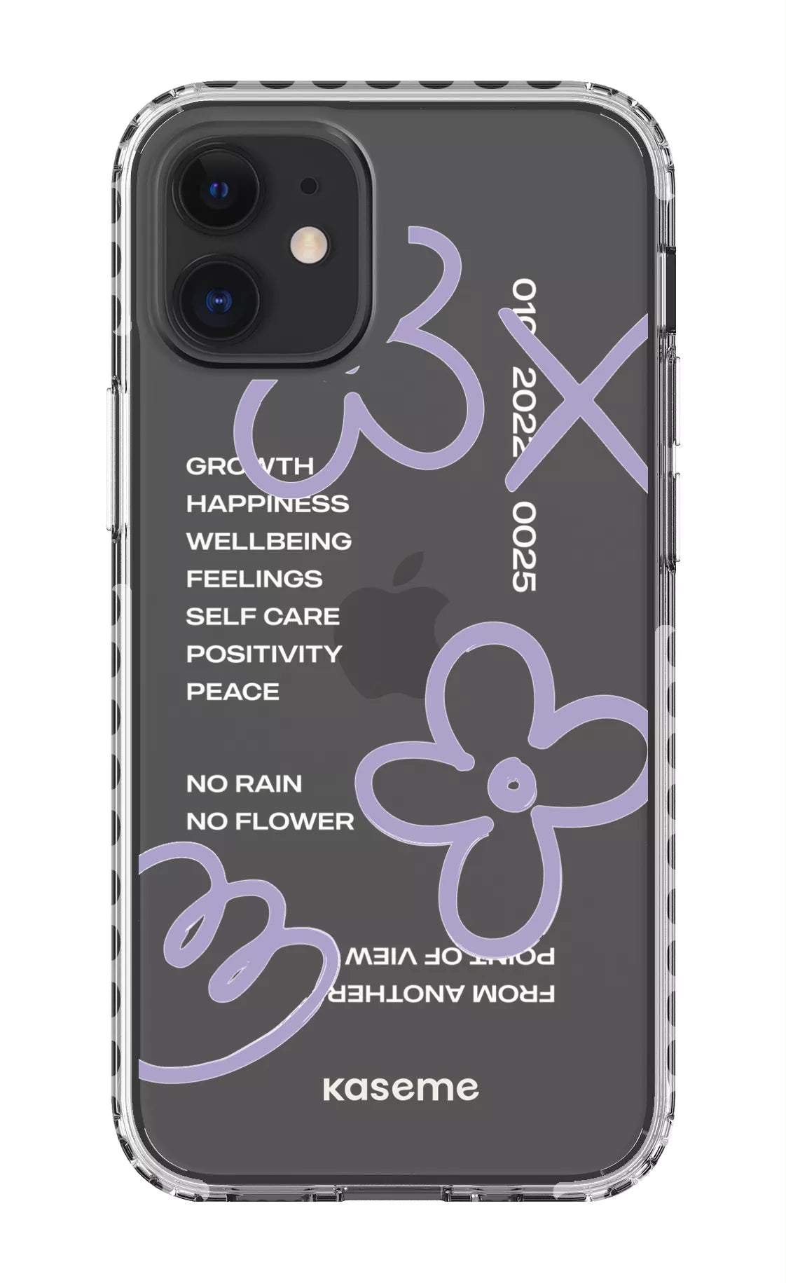 iPhone 12 Mini Clear Case - White Feelings purple Clear Case -