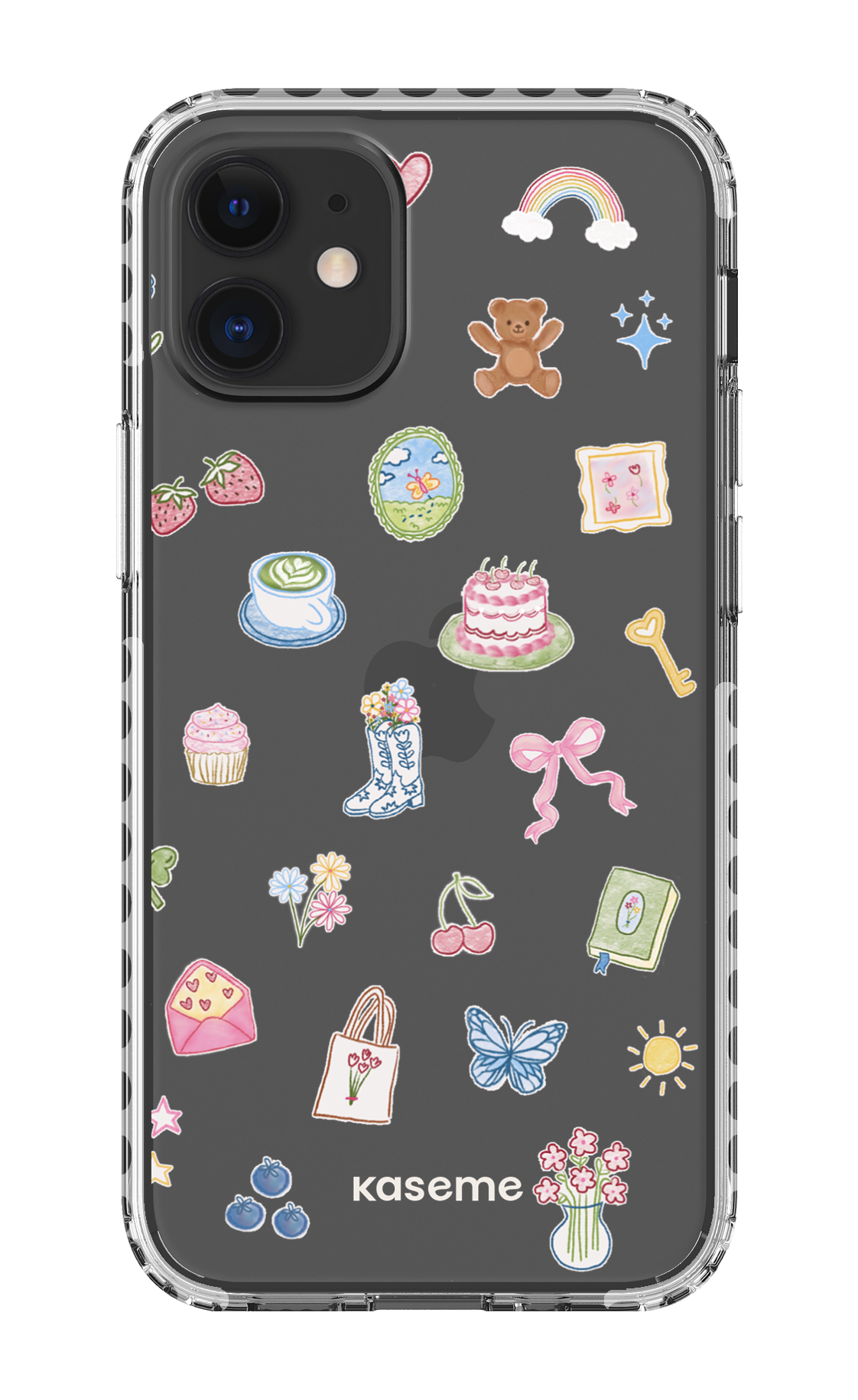 iPhone 12 Mini Clear Case - White Poetry Clear Case -