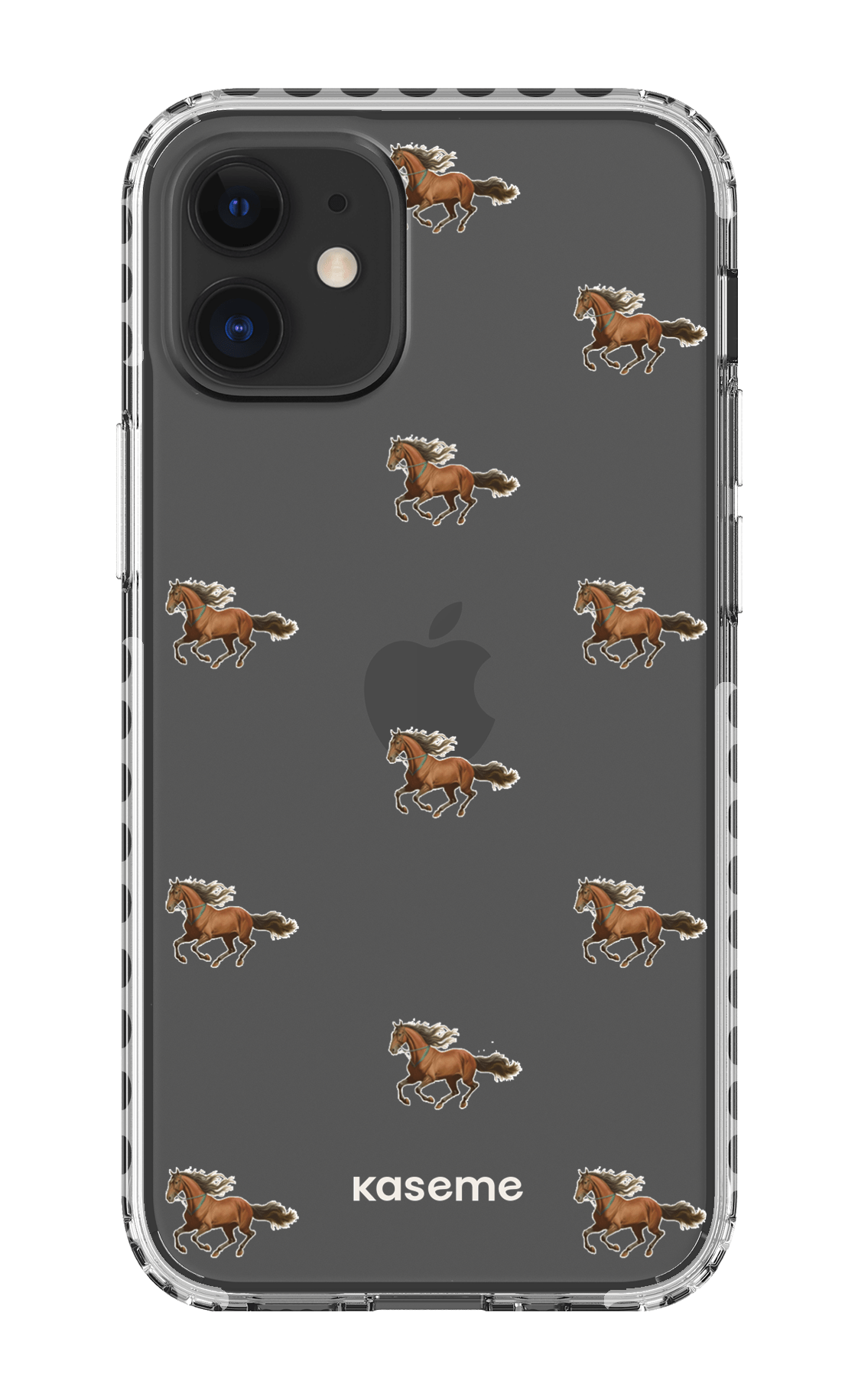 iPhone 12 Mini Clear Case - White Saddle Clear Case -