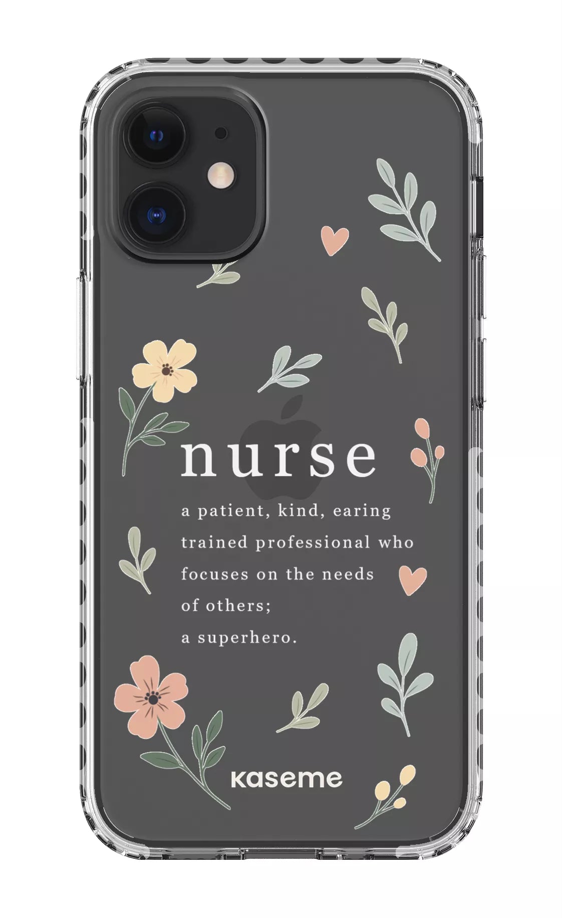 iPhone 12 Mini Clear Case - White With Heart Clear Case -