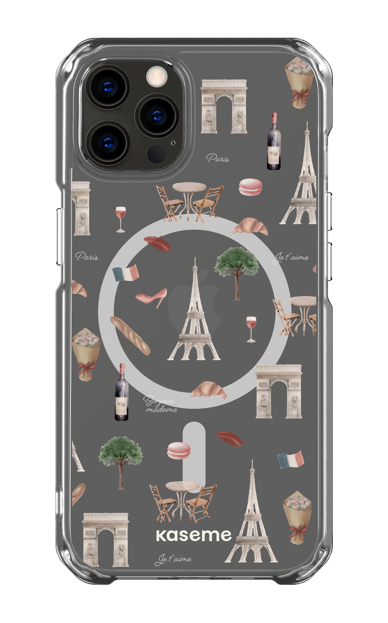 iPhone 12 Pro Clear Case - Magsafe Je t'aime Paris Clear Case -