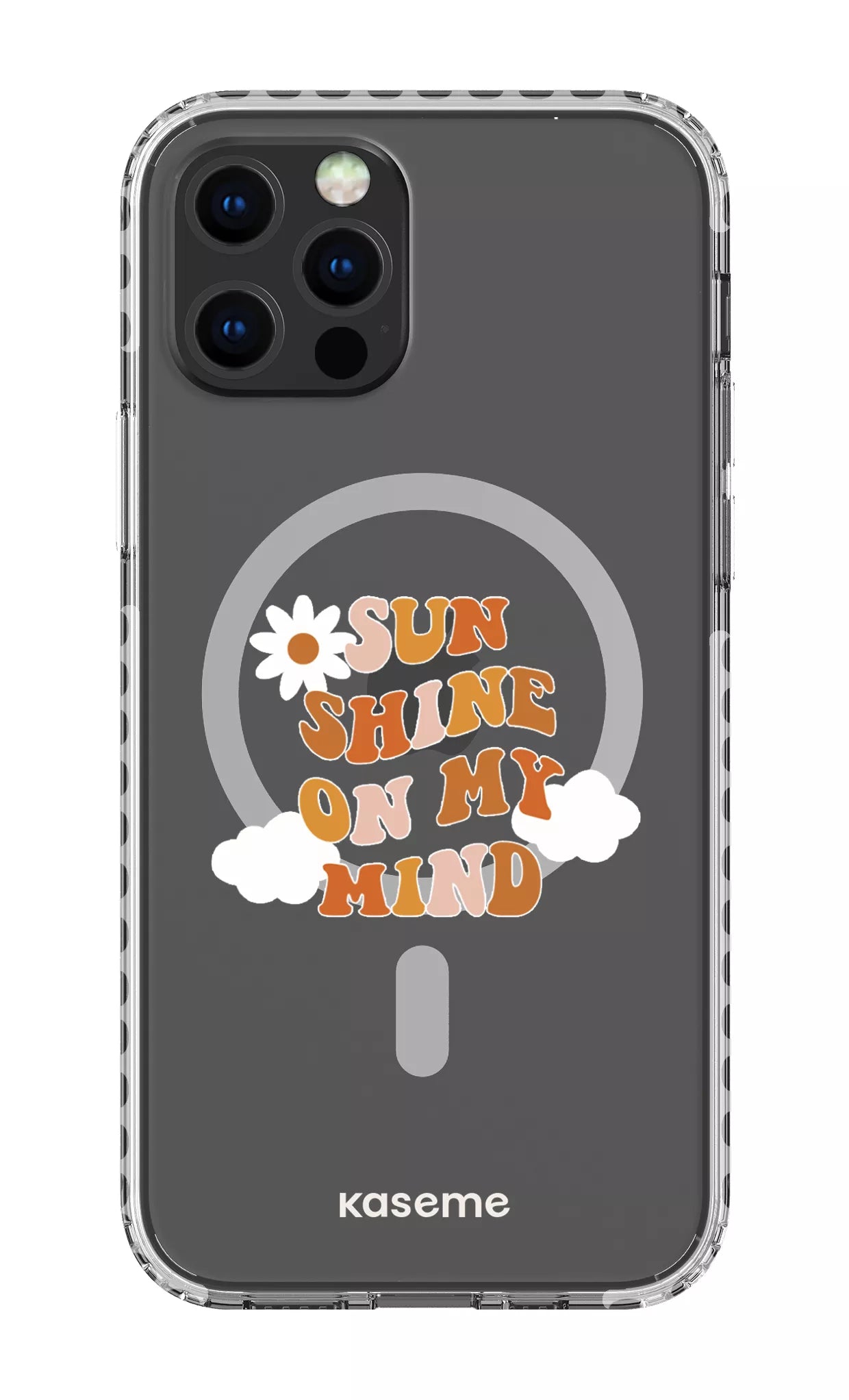 iPhone 12 Pro Clear Case Magsafe - White Cheerful Clear Case -