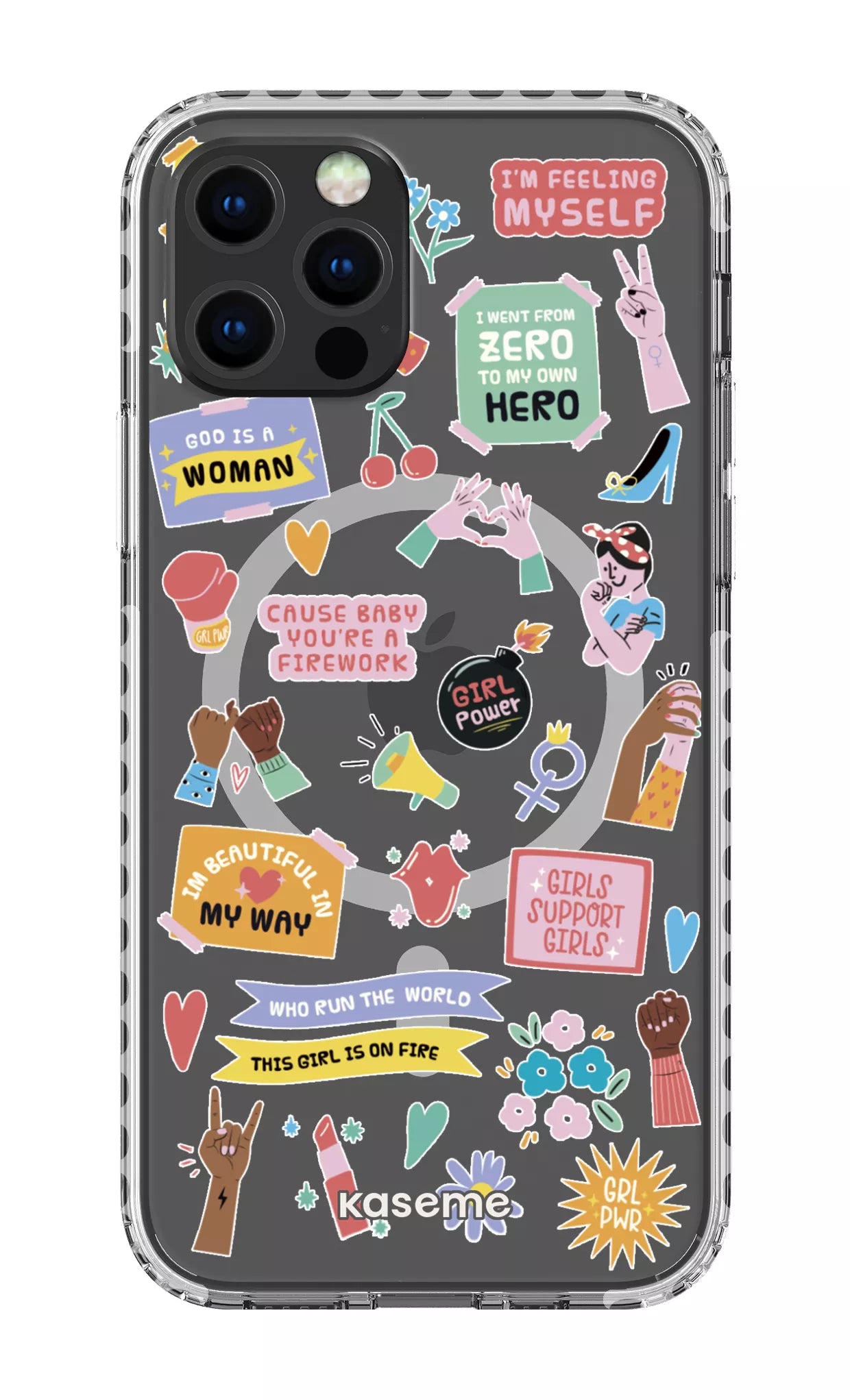 iPhone 12 Pro Clear Case Magsafe - White Girl Boss Clear Case -