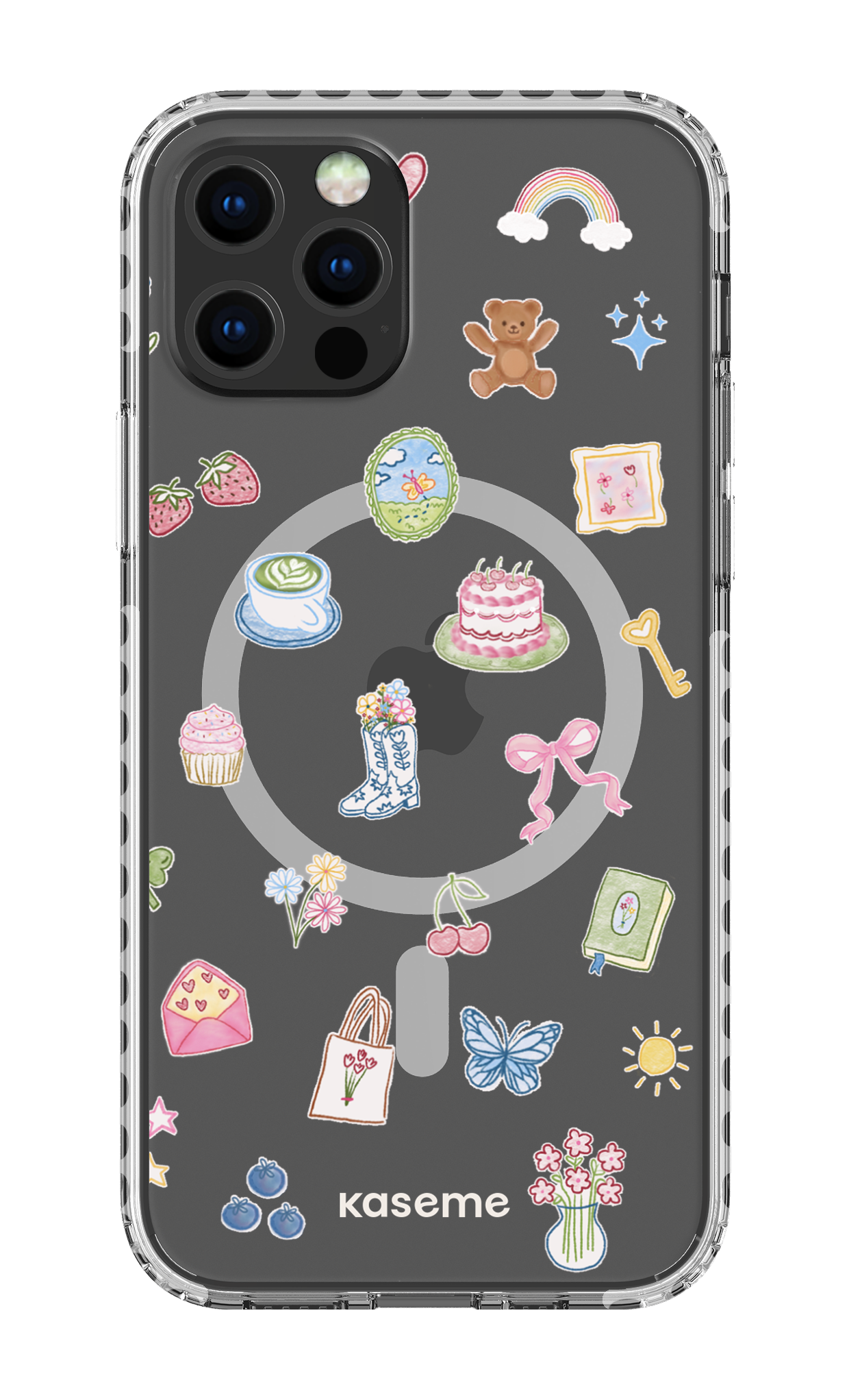 iPhone 12 Pro Clear Case Magsafe - White Poetry Clear Case -