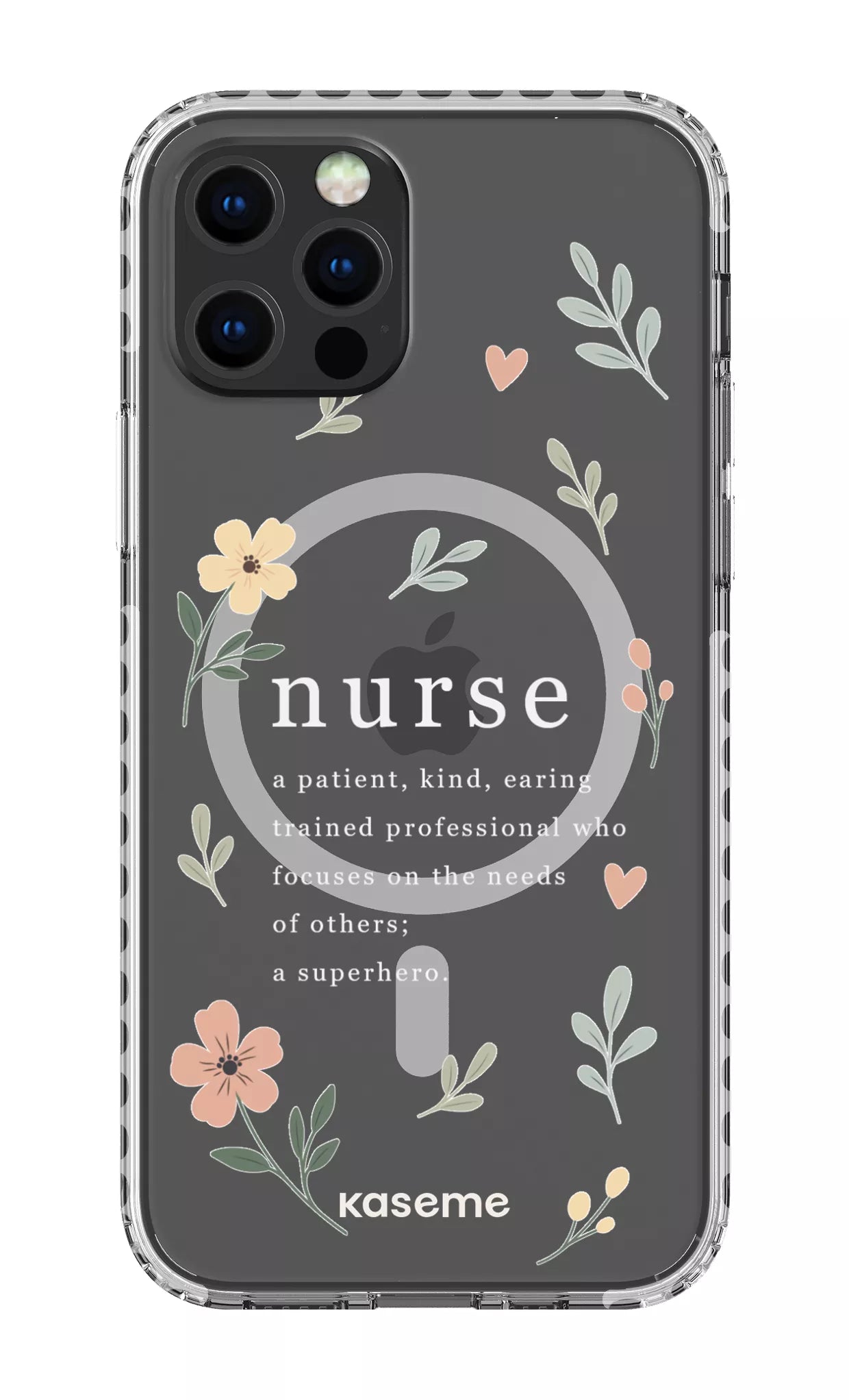 iPhone 12 Pro Clear Case Magsafe - White With Heart Clear Case -