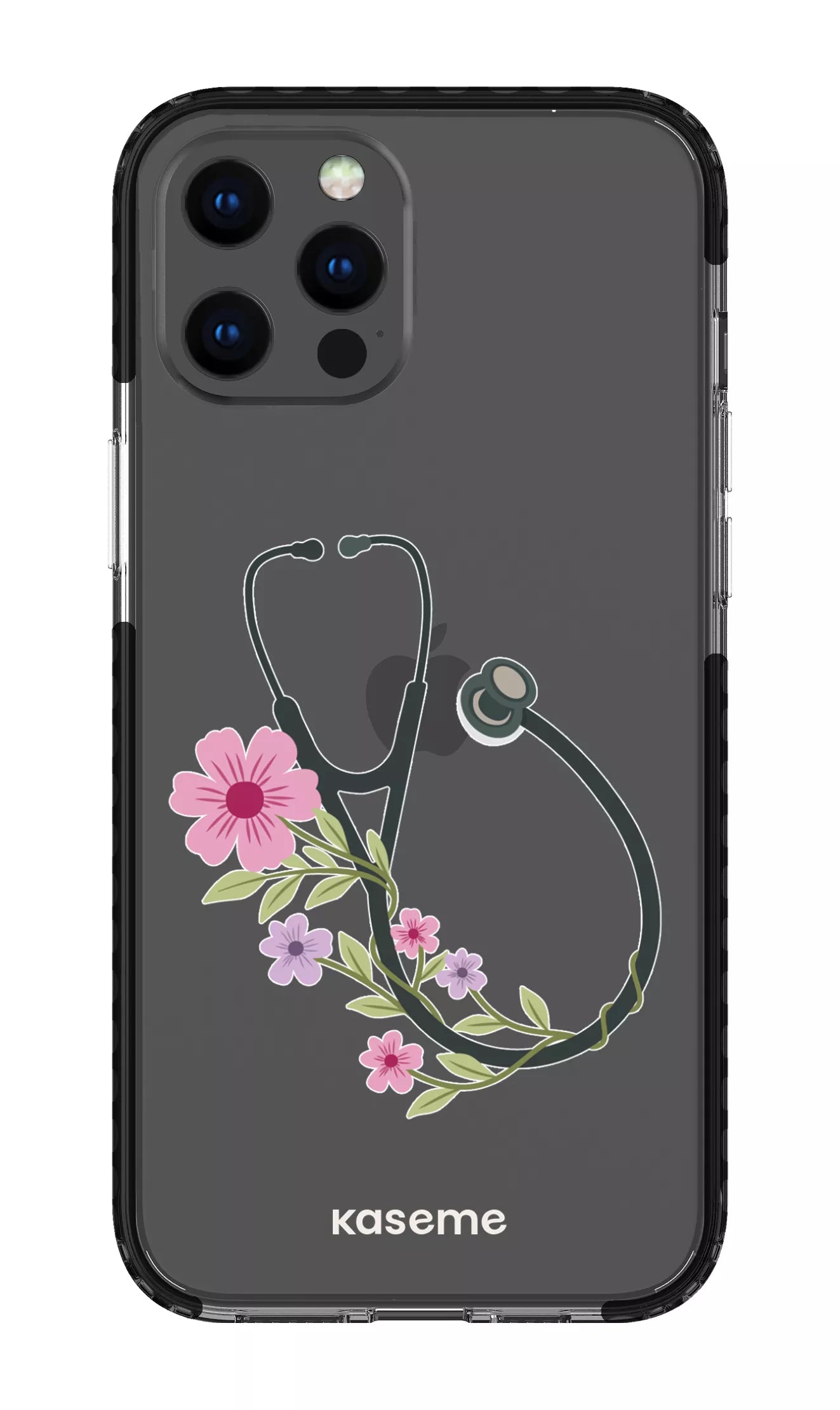 iPhone 12 Pro Max Clear Case - Black Blossom Beat Clear Case -