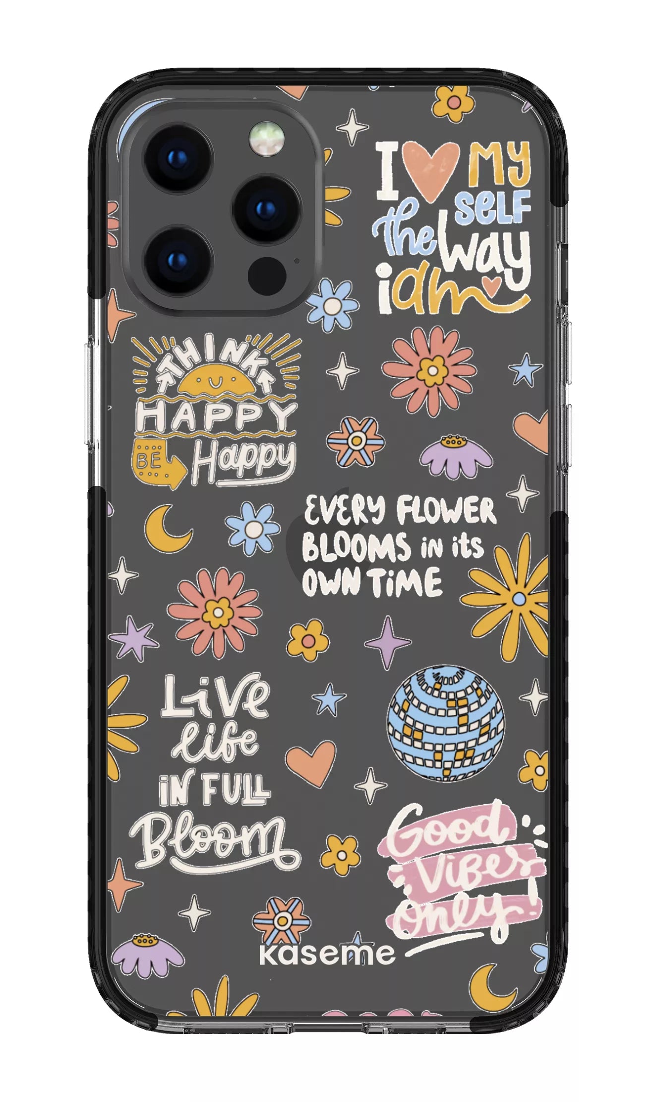 iPhone 12 Pro Max Clear Case - Black Candid Clear Case -